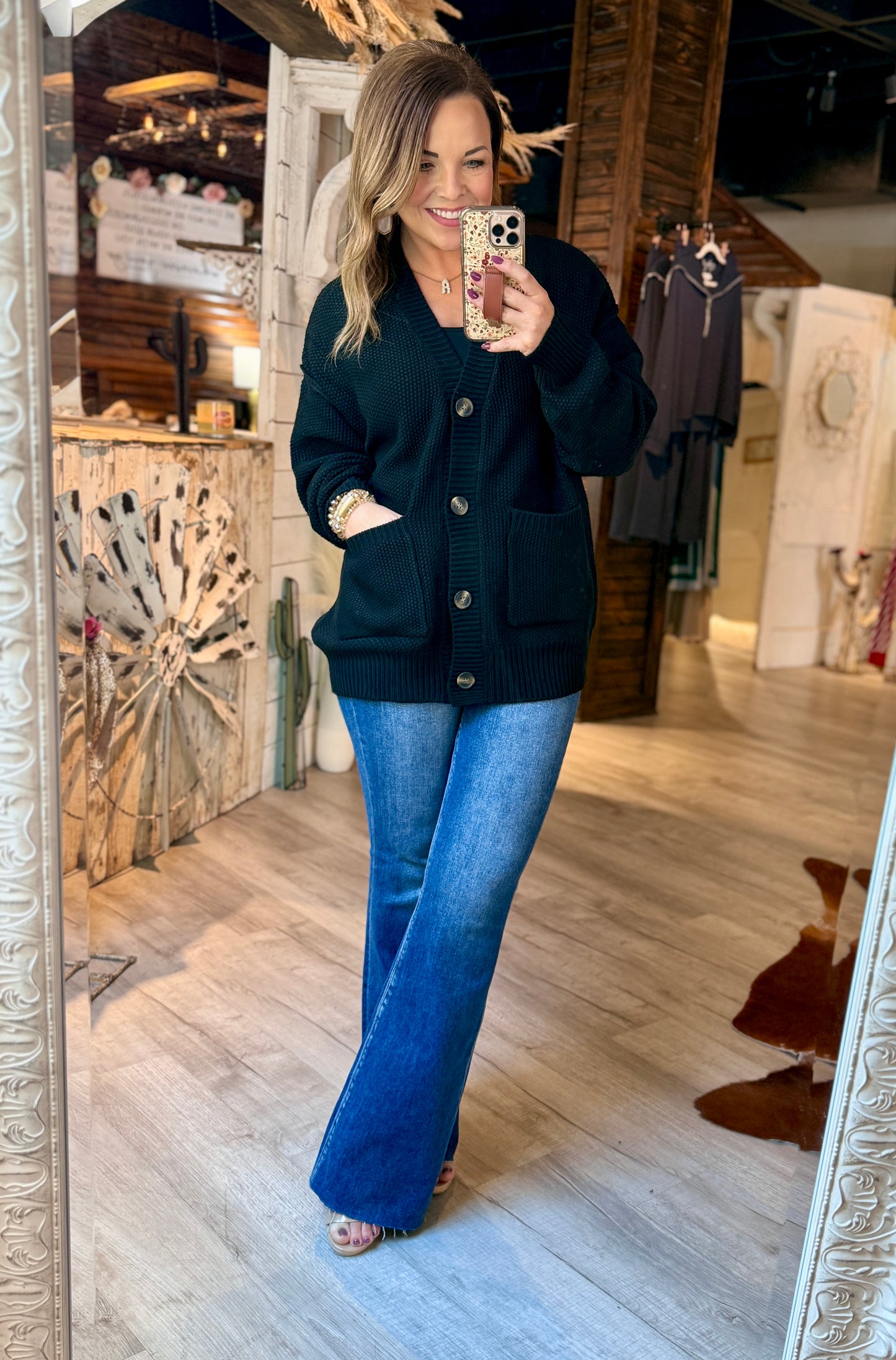 Black Button Cardigan