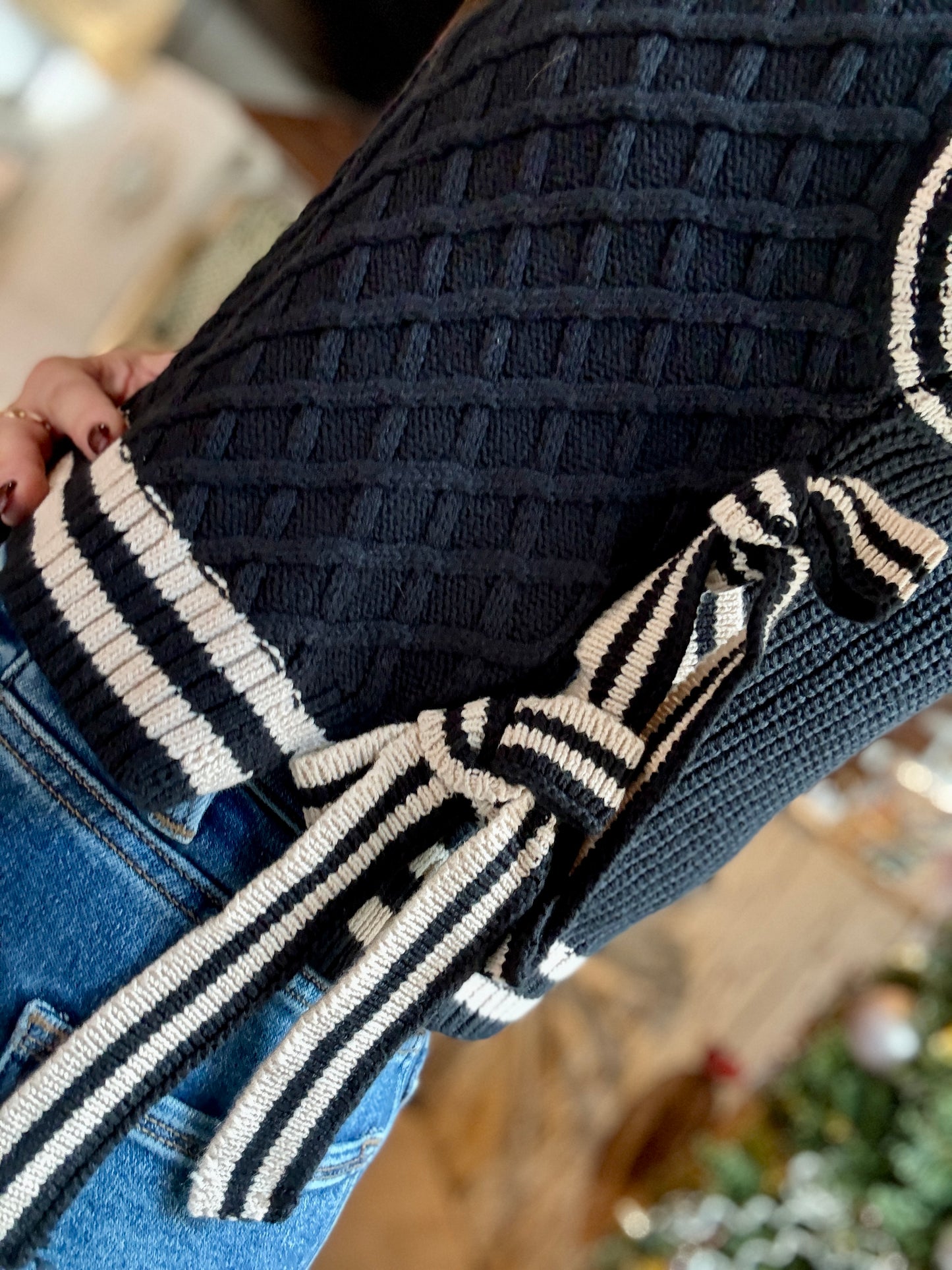 Black Side Knot Sweater Vest