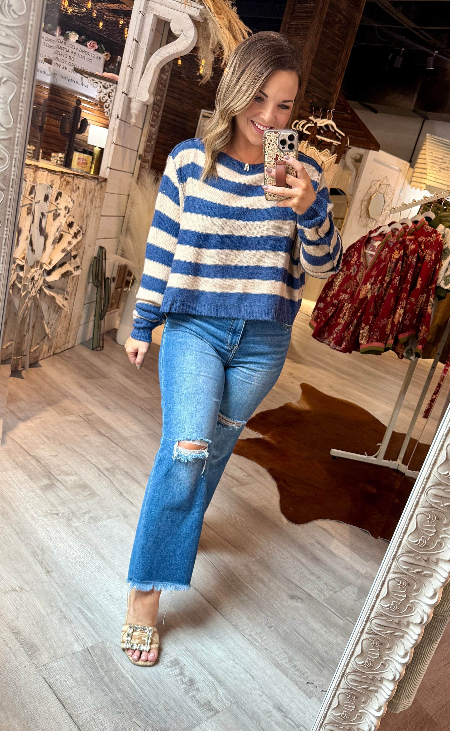 Midnight Navy Striped Sweater