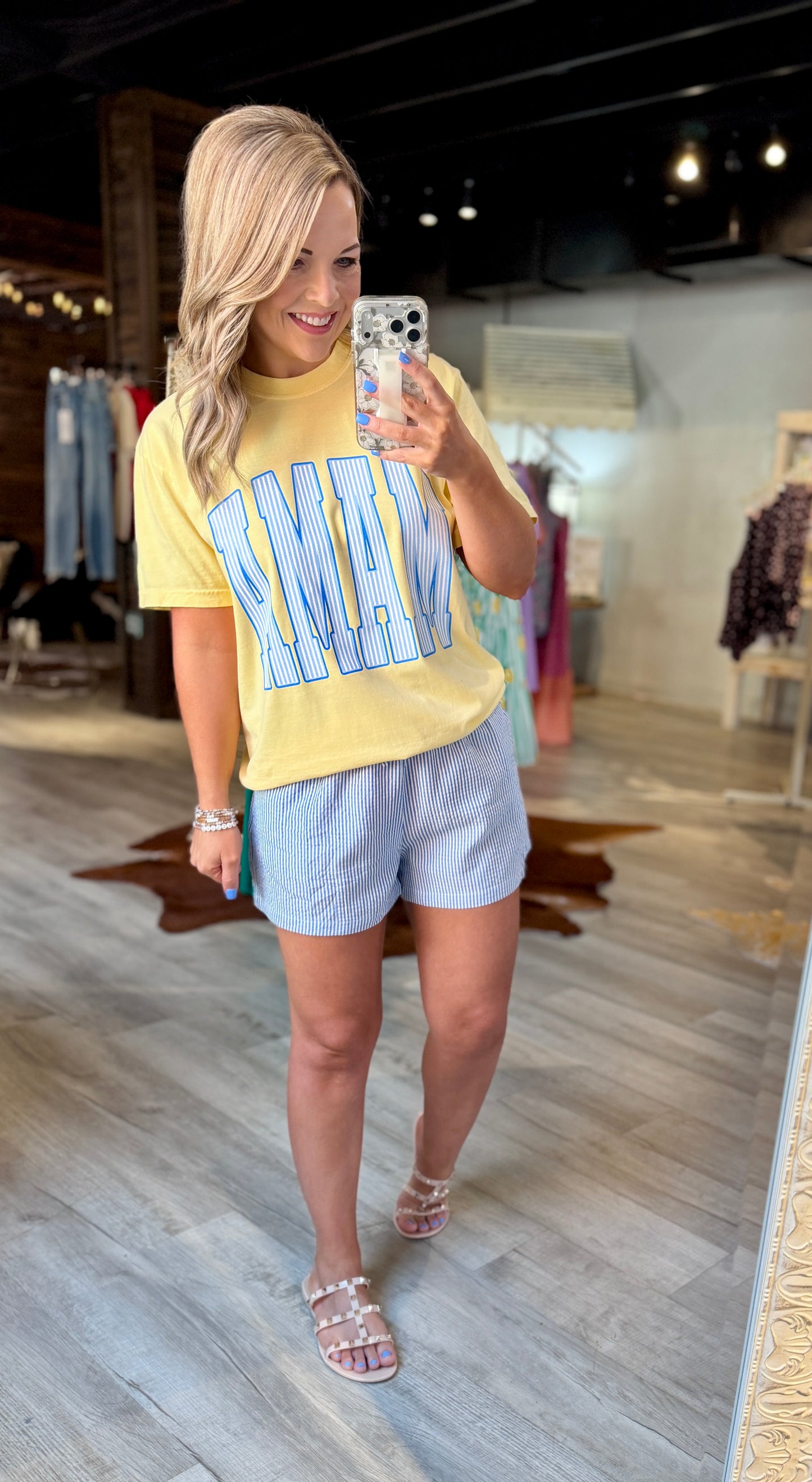 Butter Striped Mama Graphic Tee