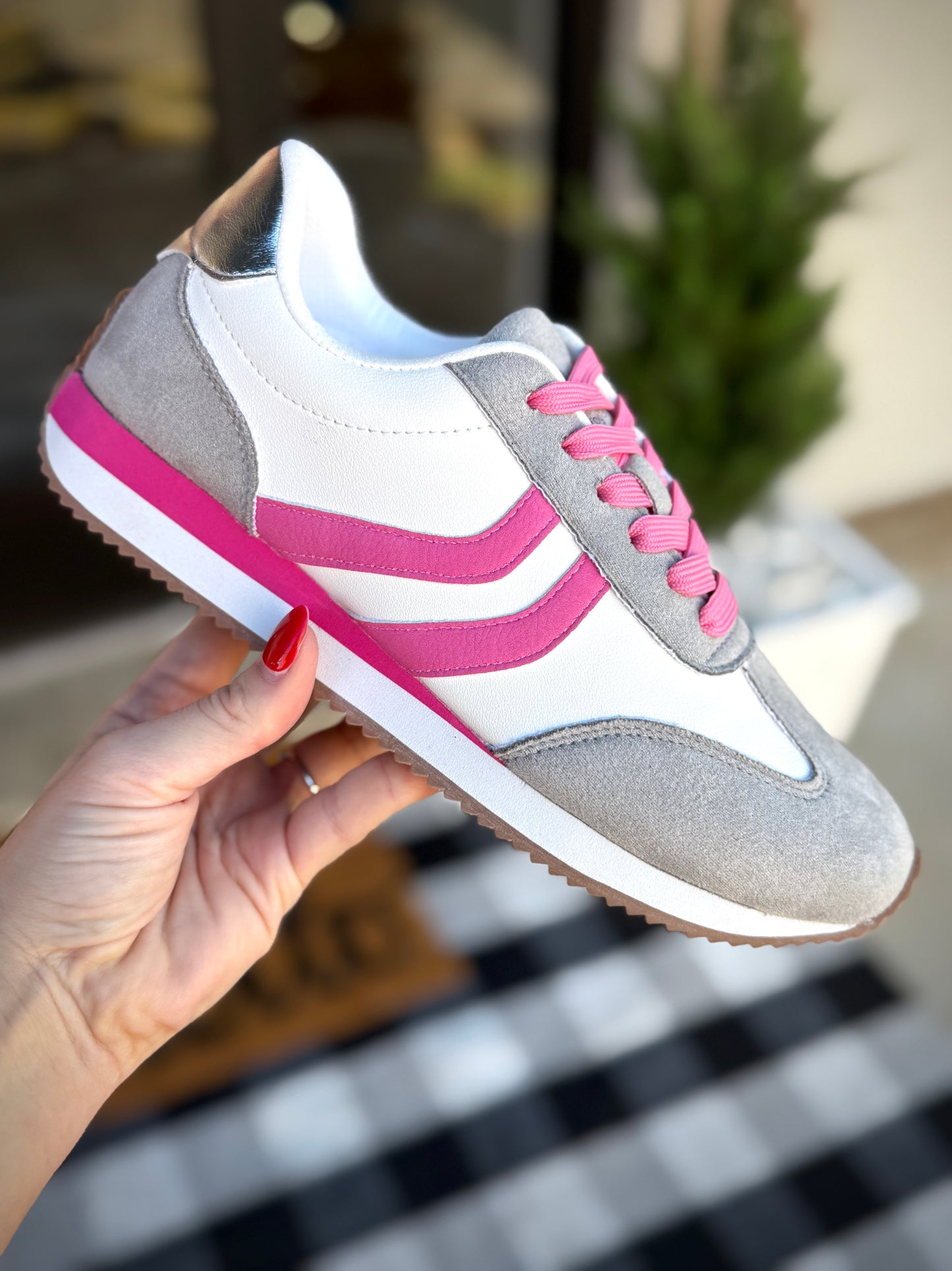 Corky’s Kick Off Grey Pink Sneaker