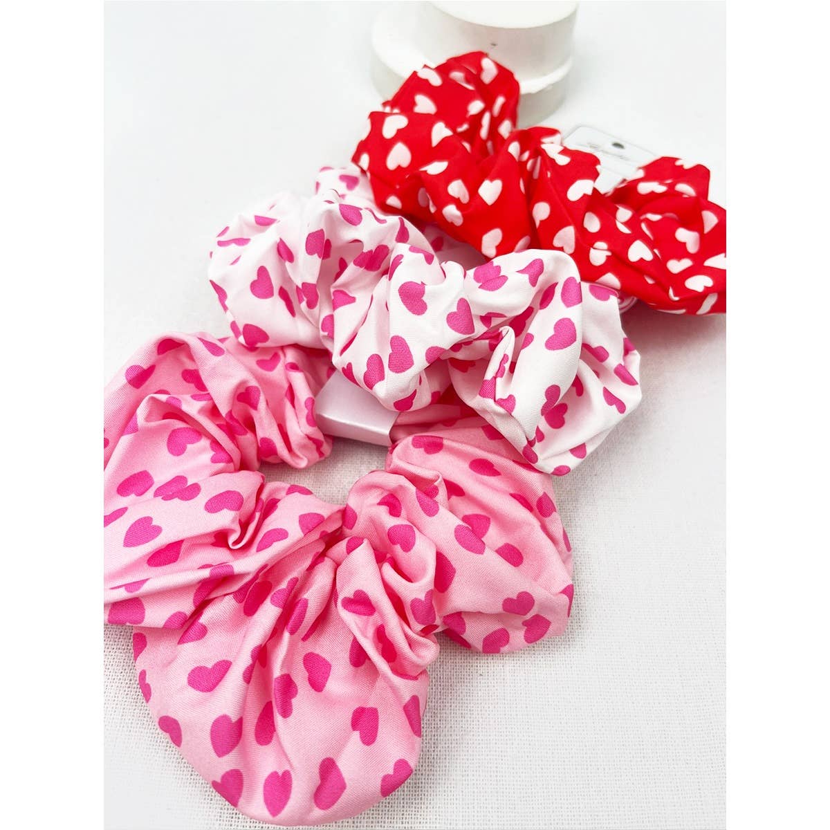 Mix Heart Pattern Jumbo Size Hair Scrunchies