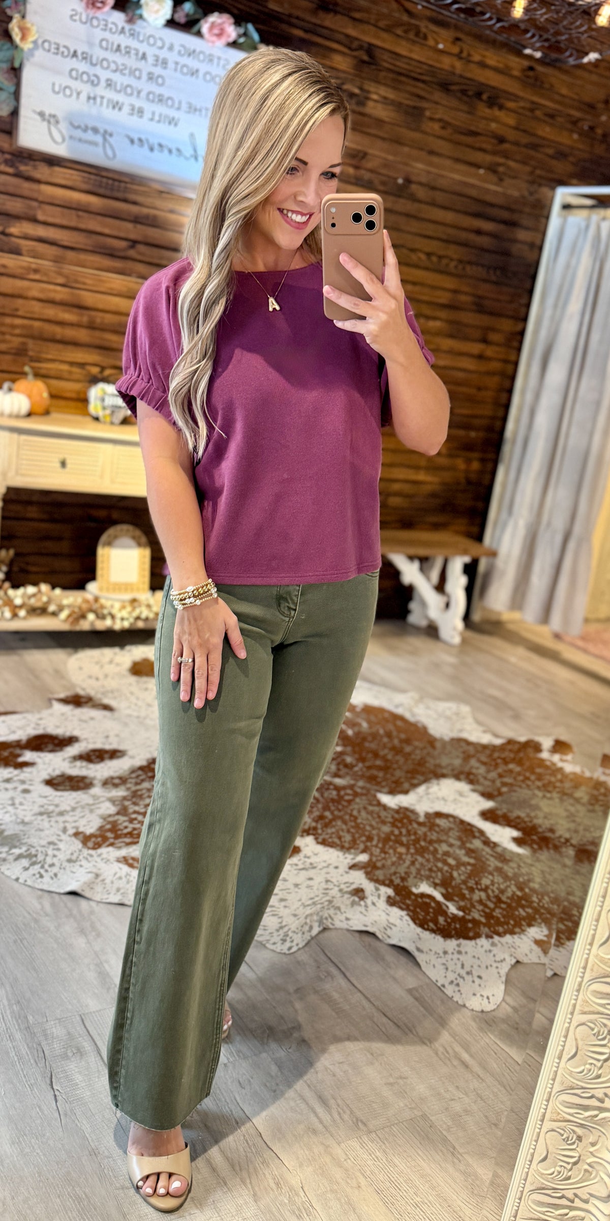 Sugar Plum Button Down Back Top