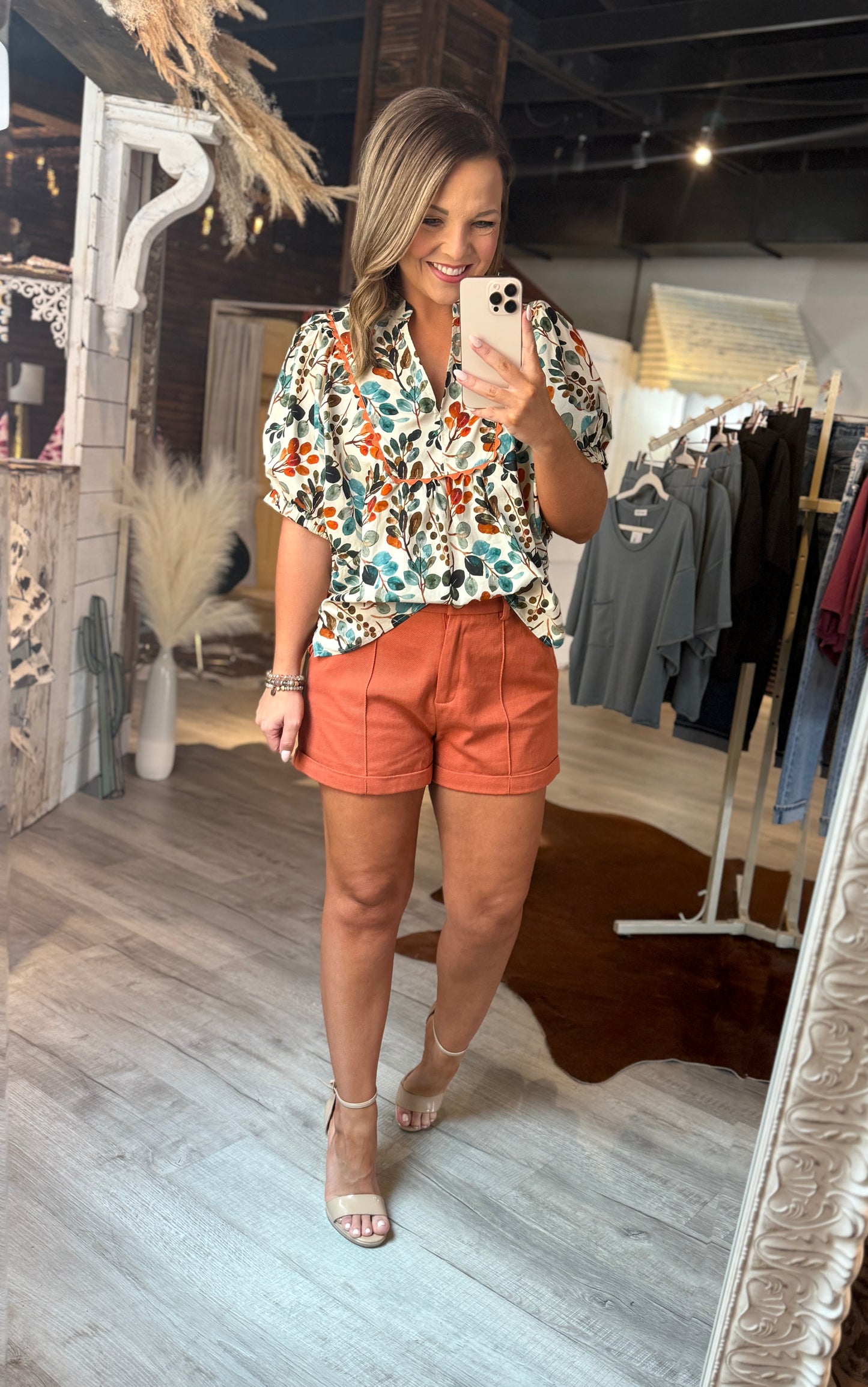 Teal/Rust Dressy Top
