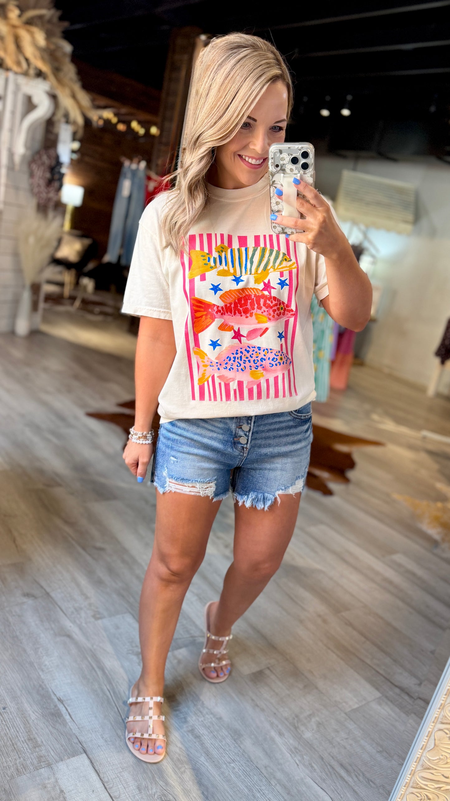 Risen Button Down Denim Shorts