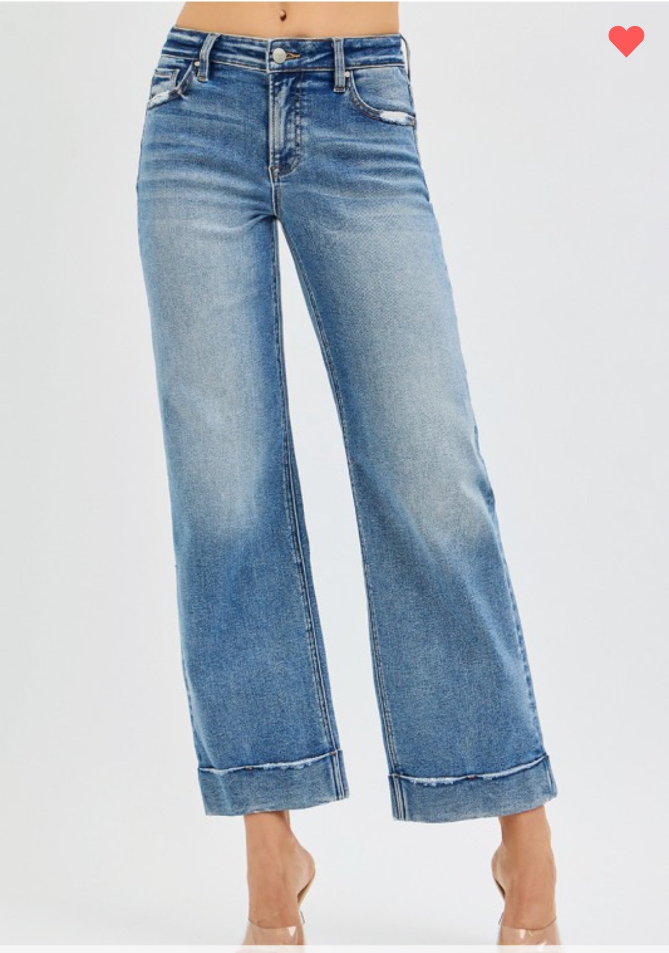 Risen Mid Rise Crop Straight W/Cuff