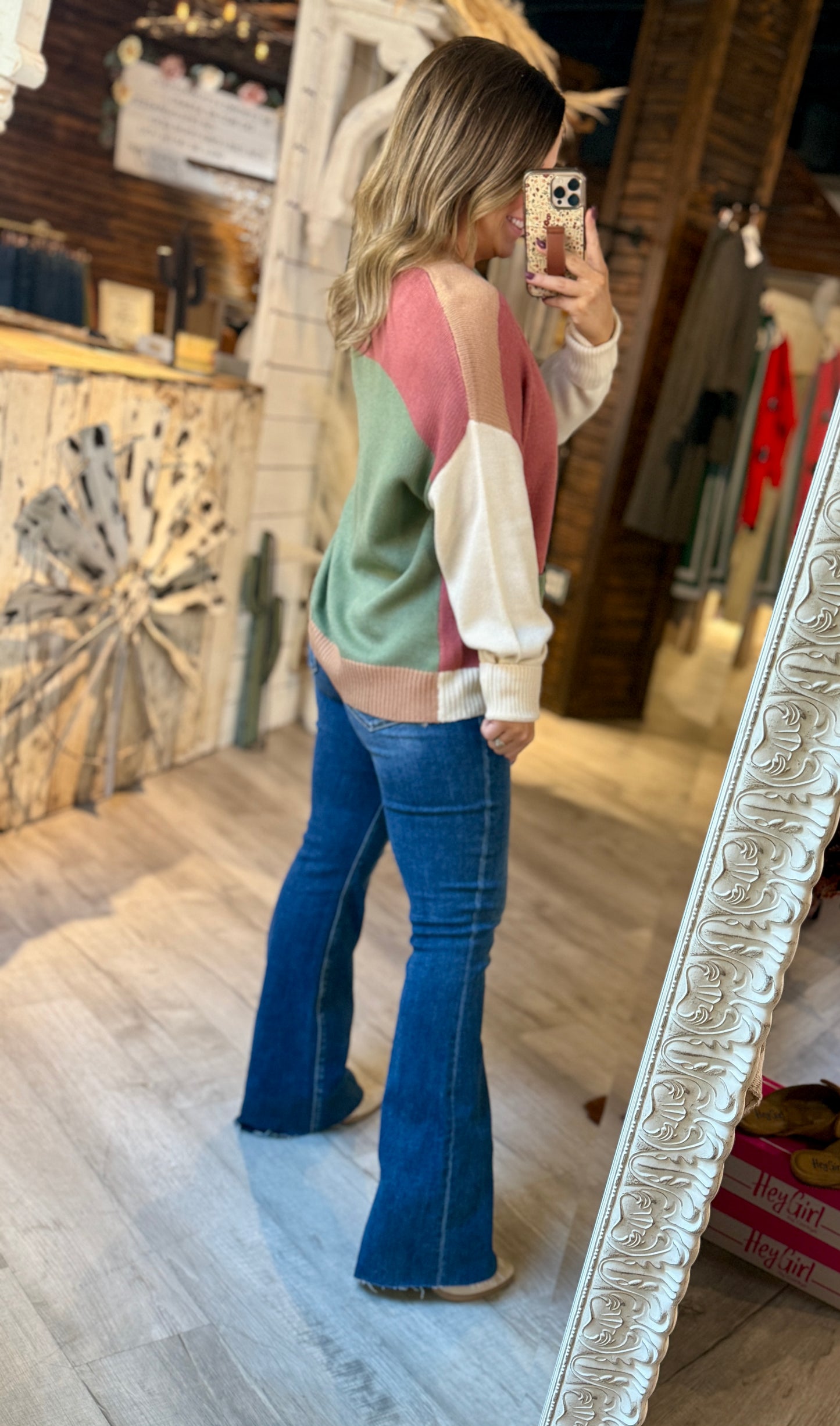 Color Block Button Down Cardigan