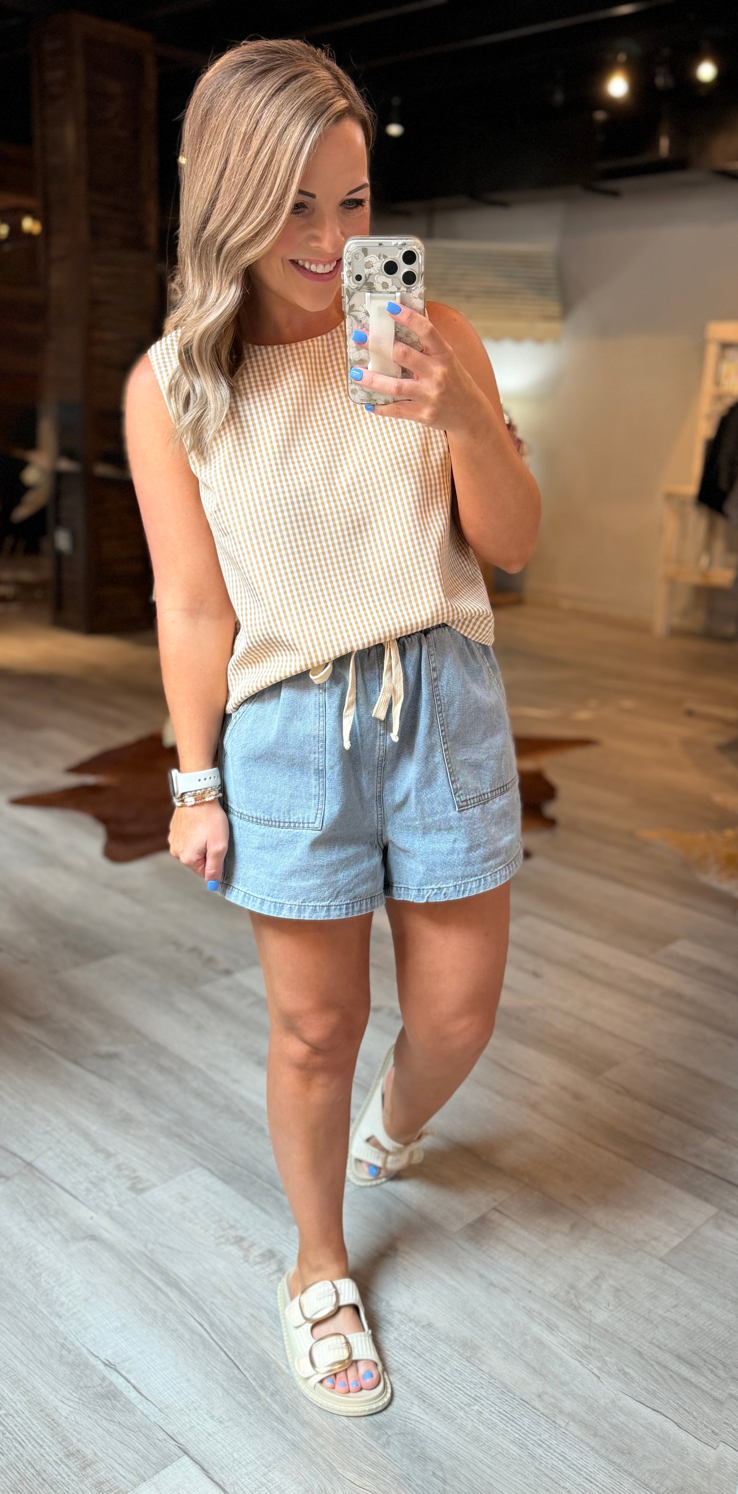 Soft Washed Denim Shorts