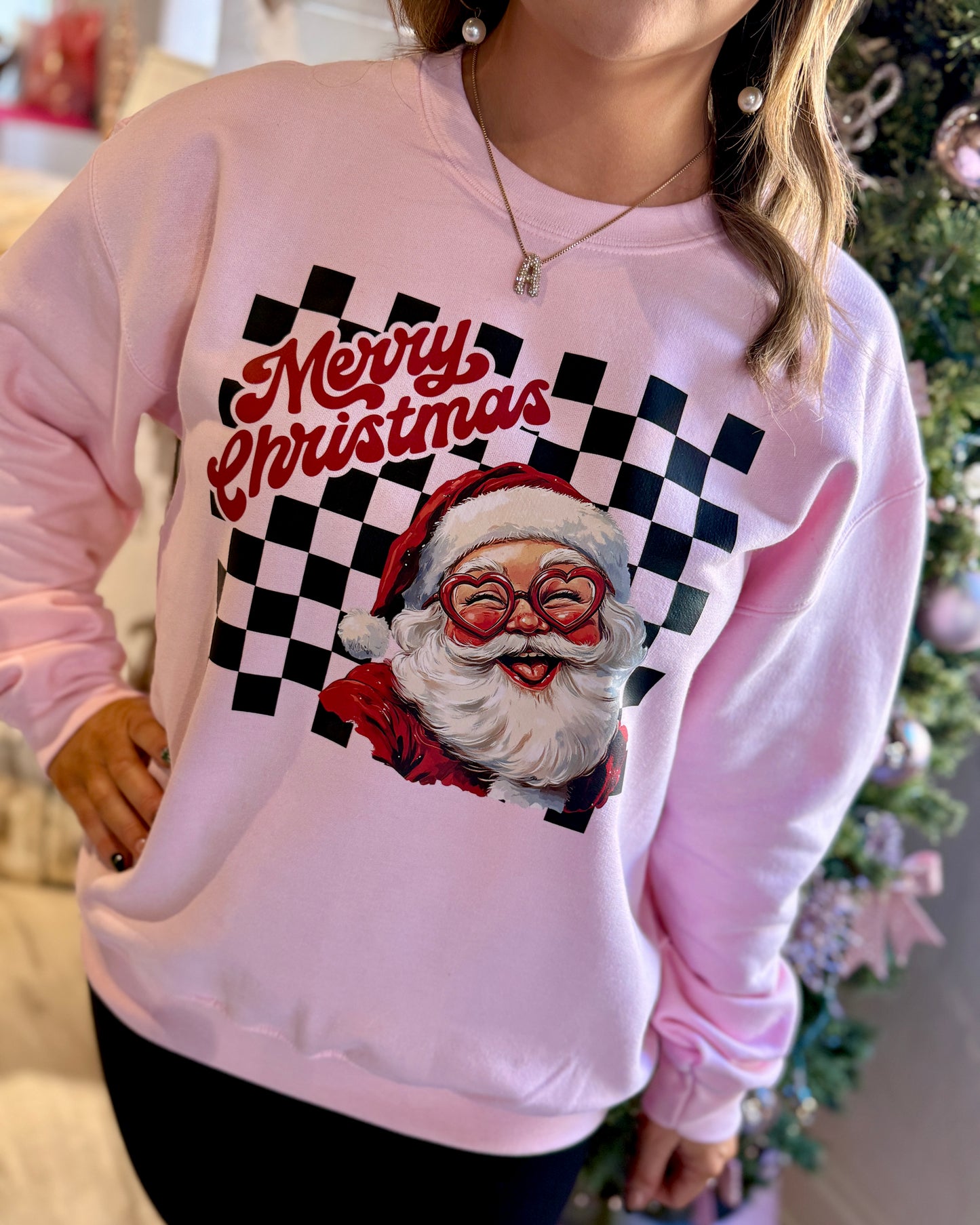 Checkered Santa Sweatshirt