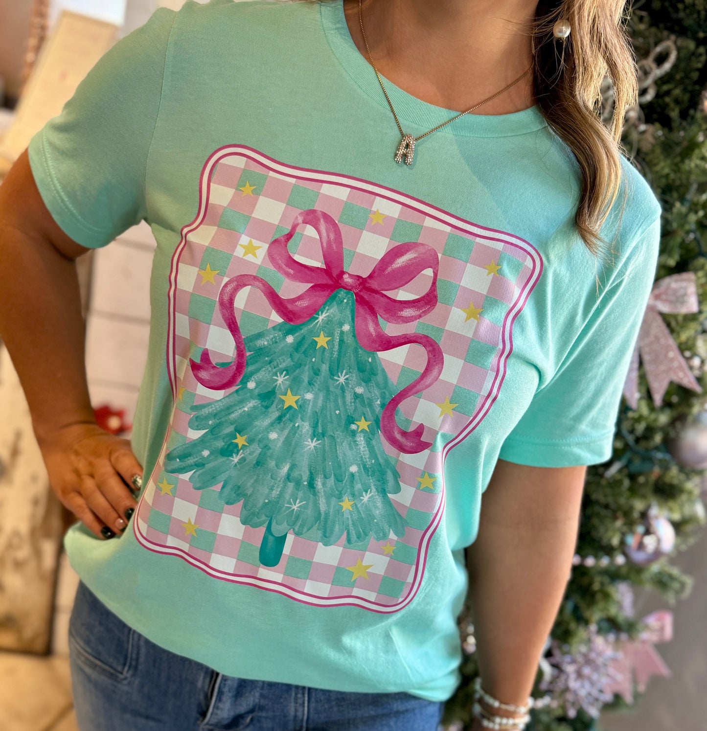 Preppy Christmas Tree Tee