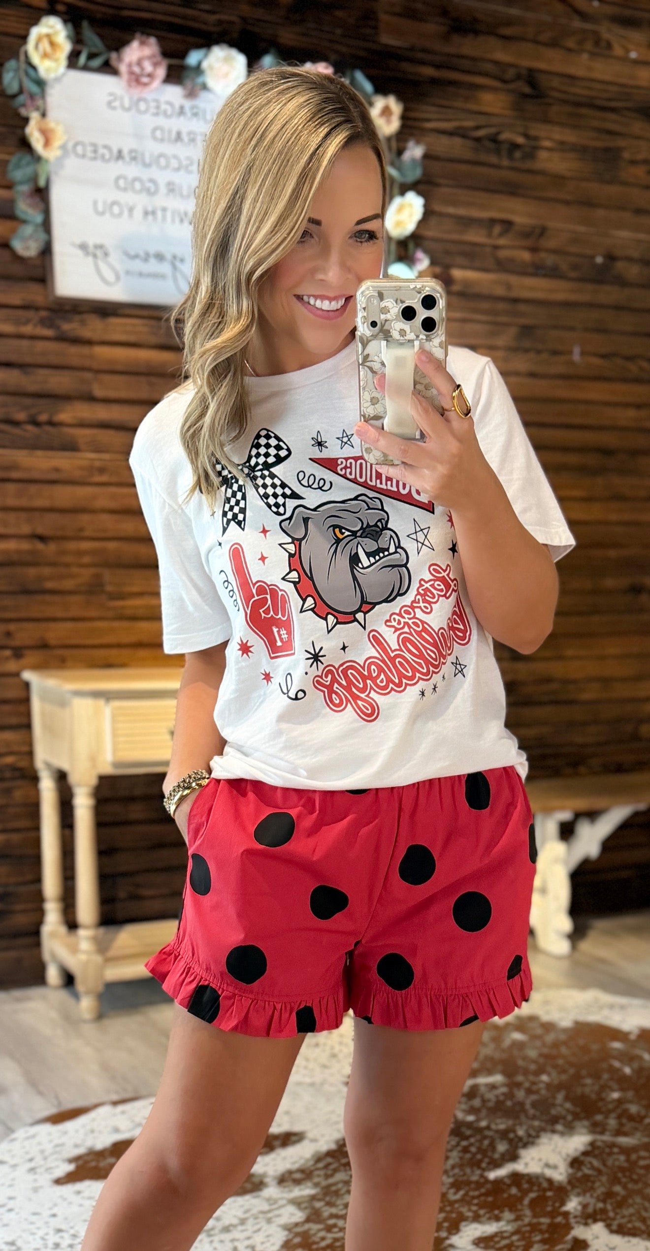 Red/Black Polka Dot Shorts