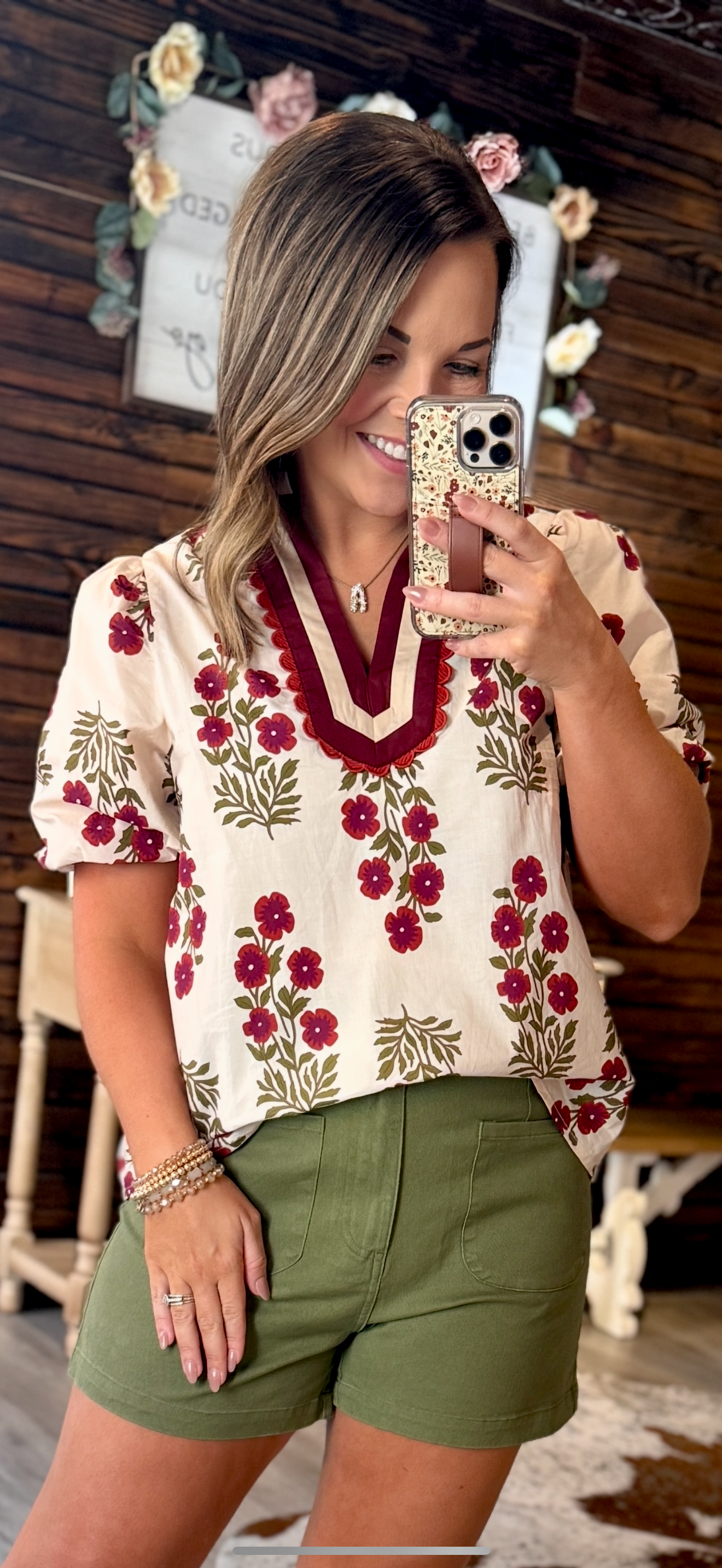 Ecru Floral Top
