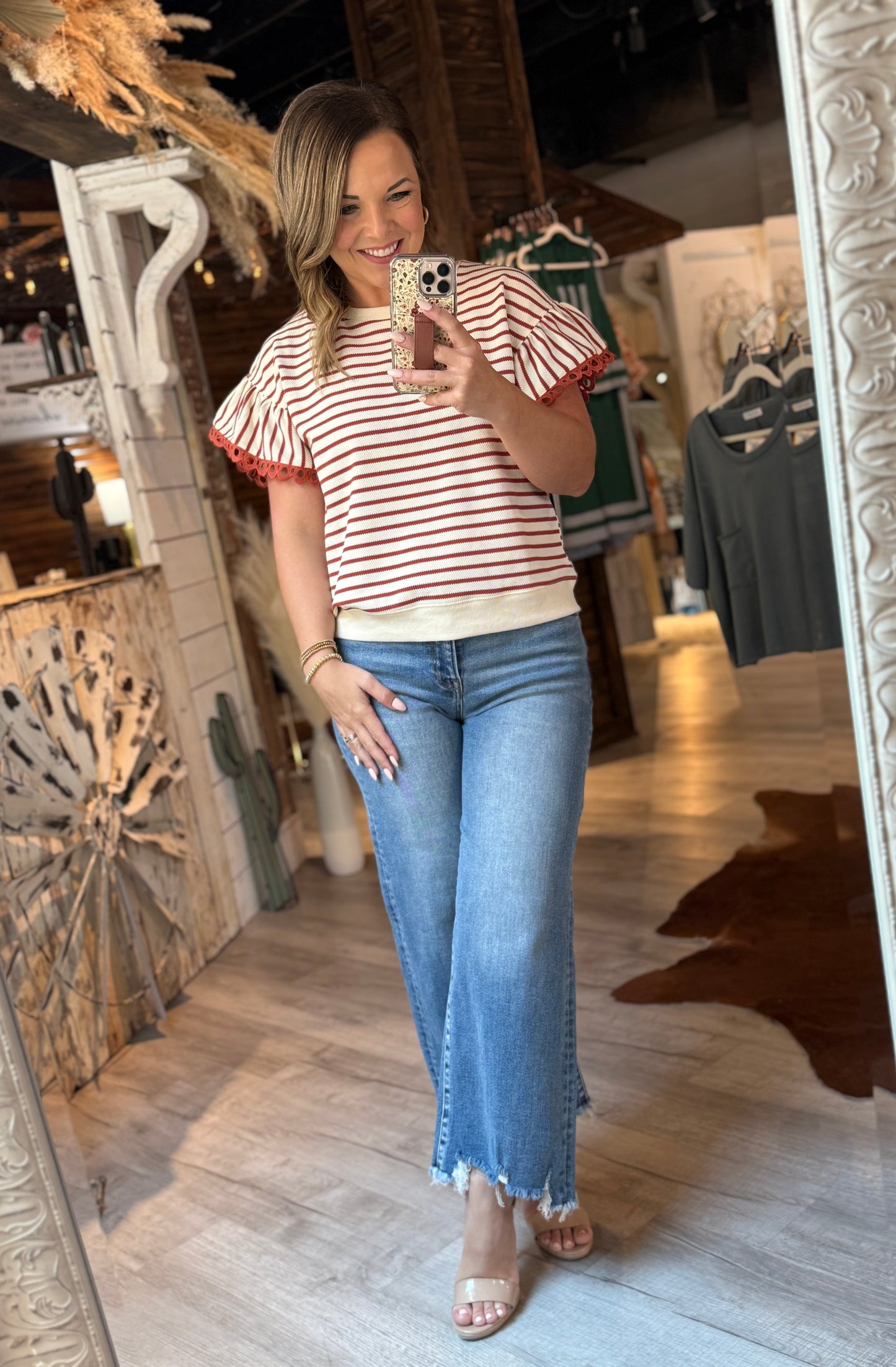 Terracotta/Ivory Detail Top