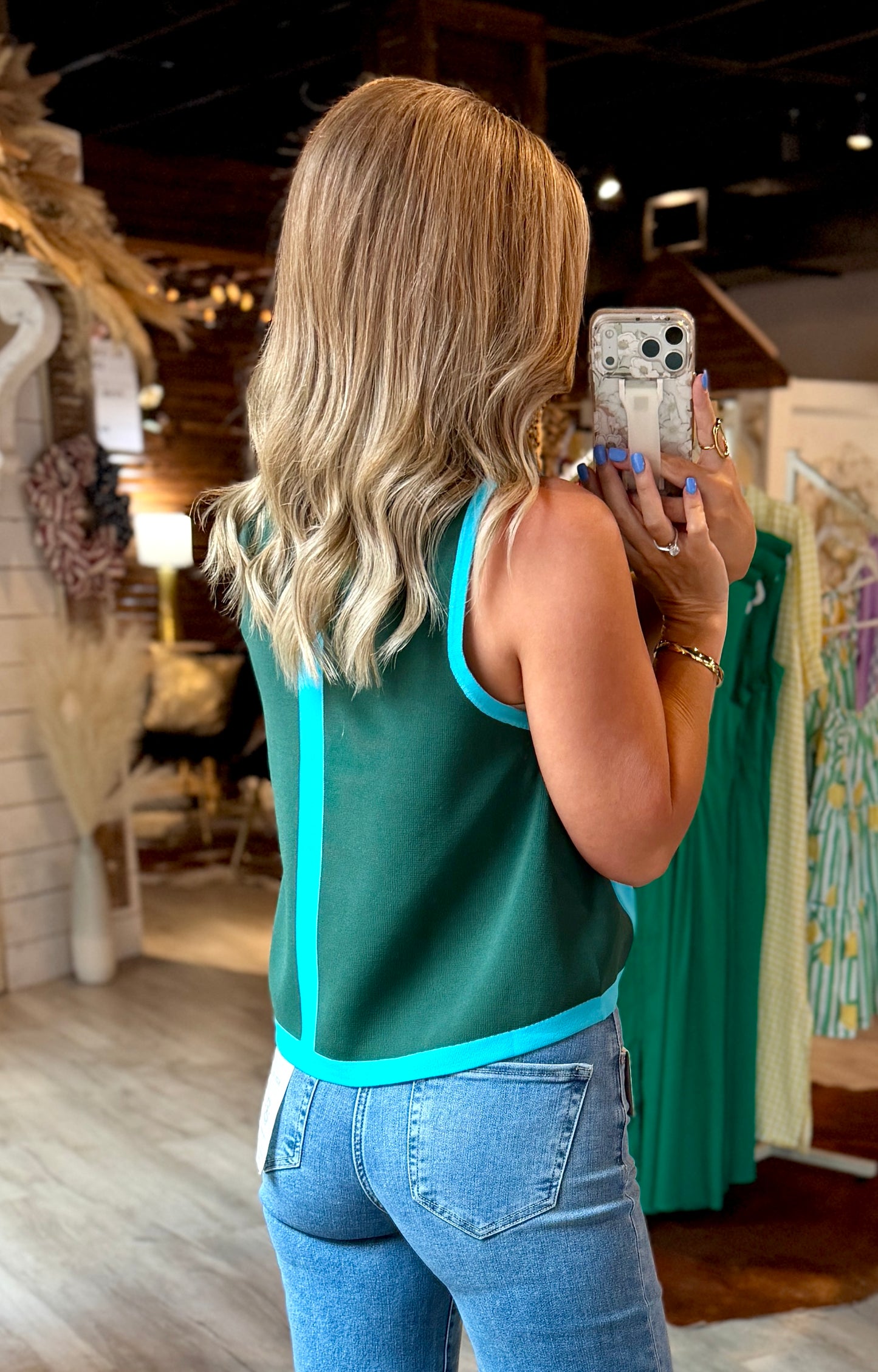 Hunter Green/Blue Dressy Tank