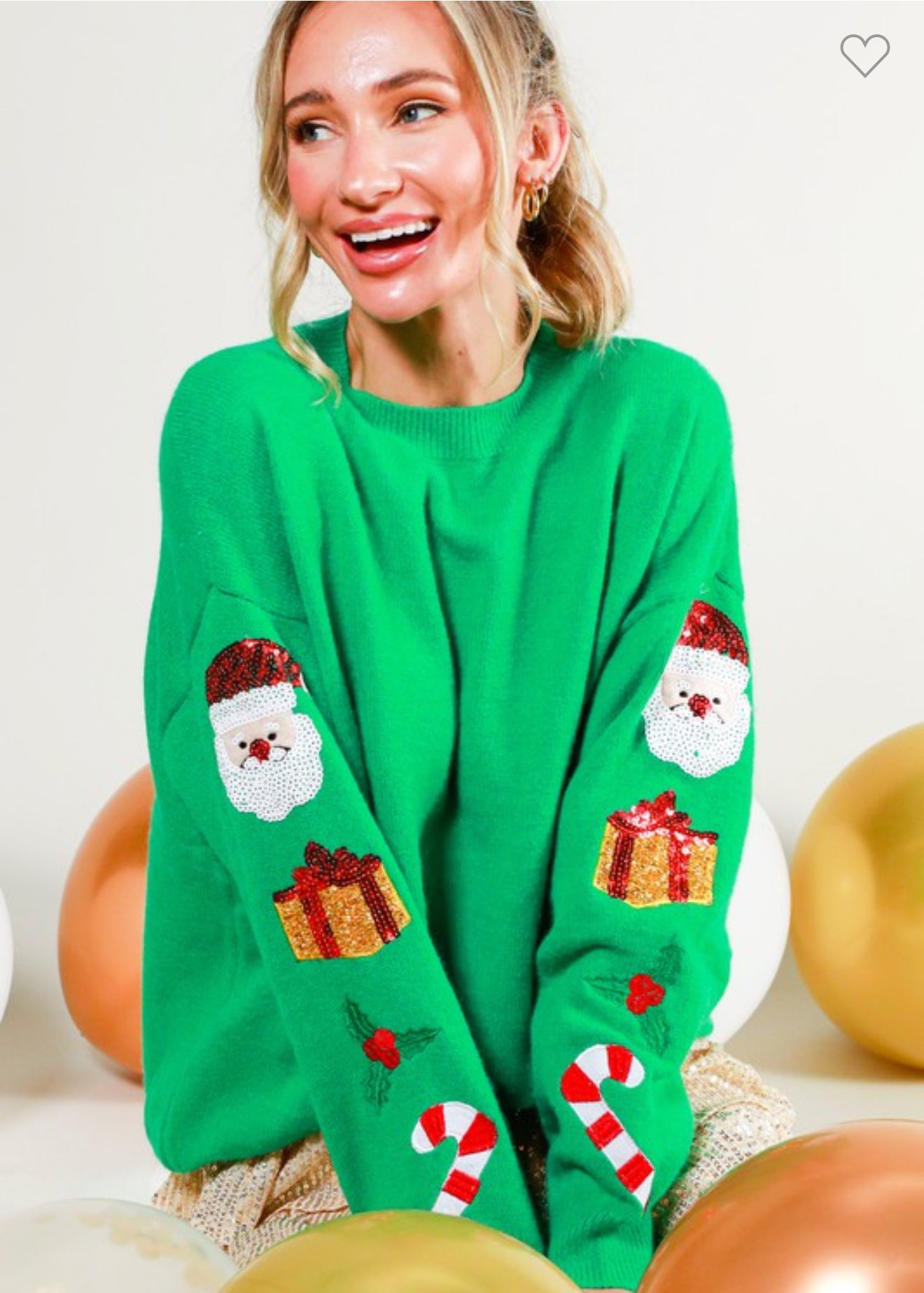 Green Christmas Sequin Sweater