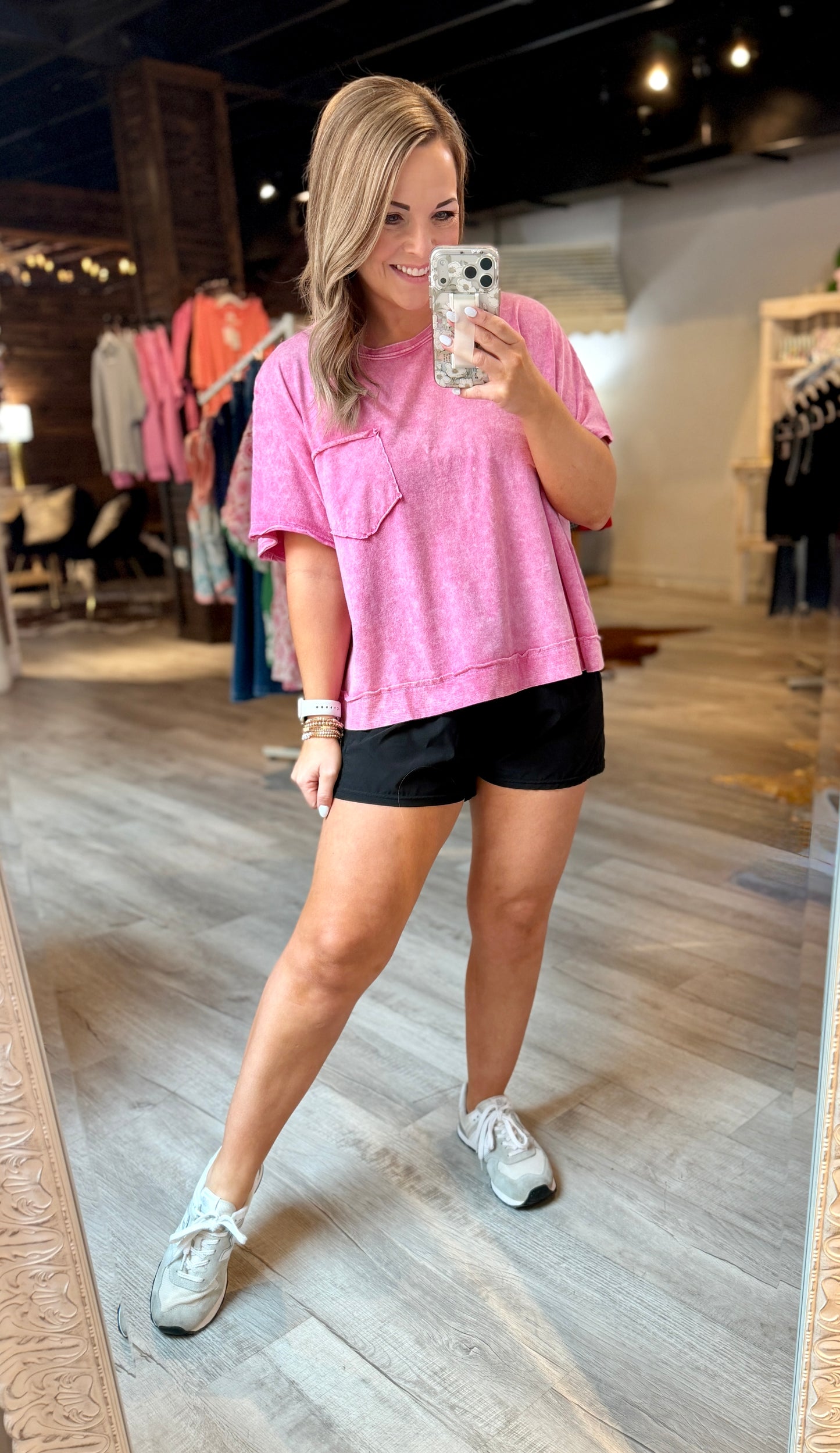 Pink Halo Washed Oversized Tee