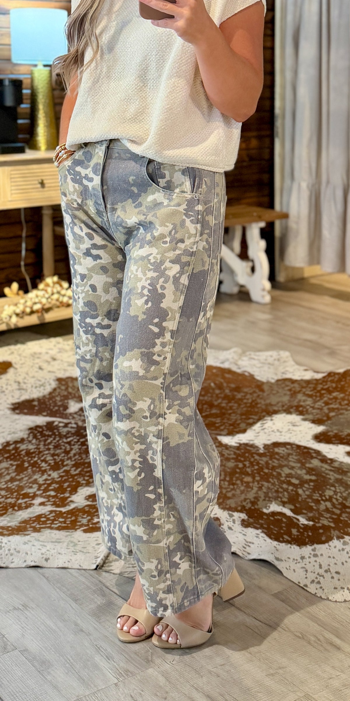 Sage Camo Barrel Pants