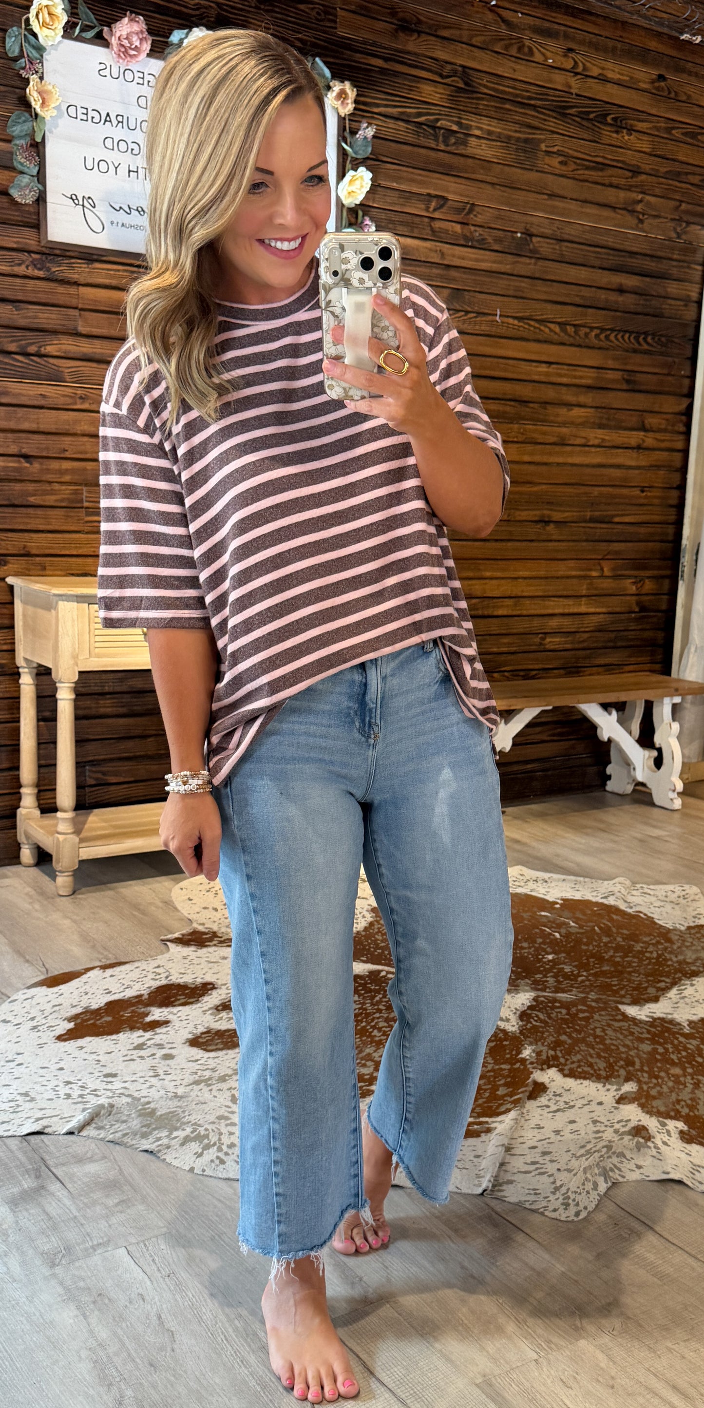 Mauve/Pink Striped top