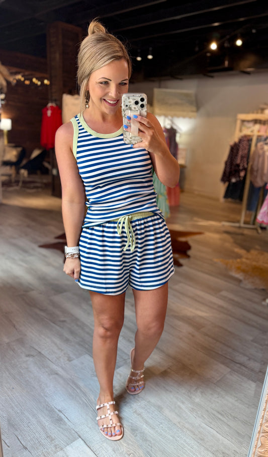Blue/Green Striped Set