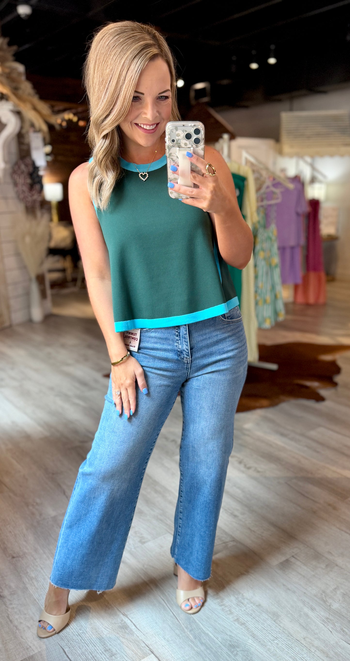 Hunter Green/Blue Dressy Tank