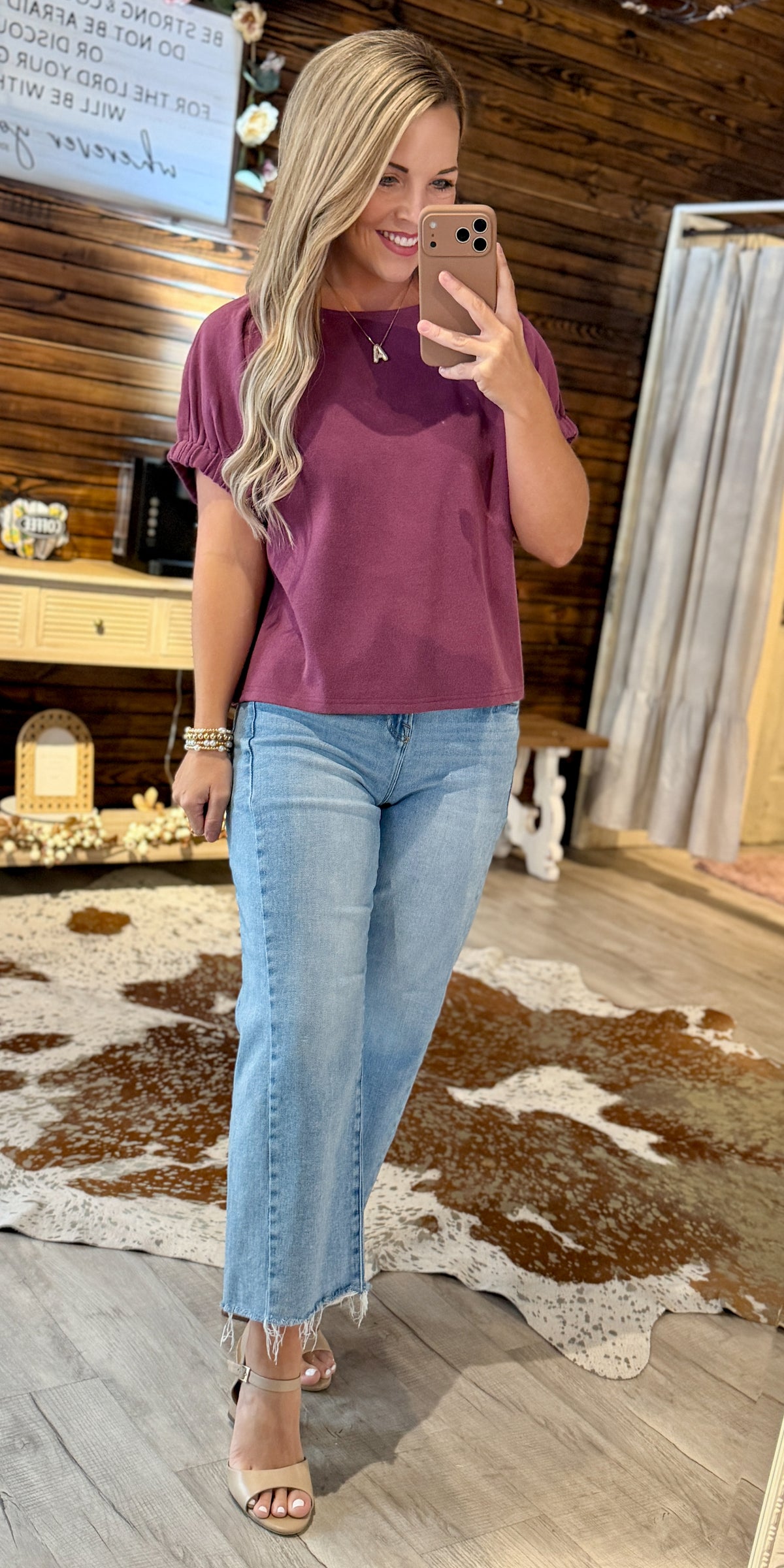Sugar Plum Button Down Back Top