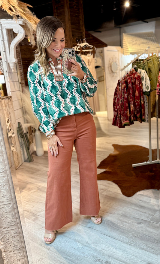 Green Mix Accent Top