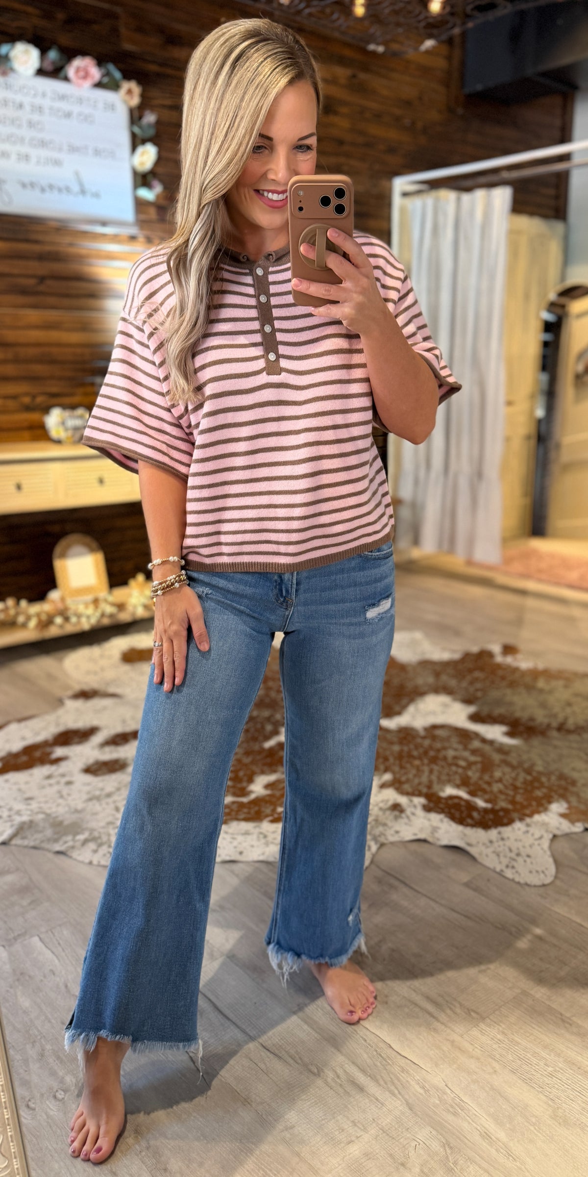 Chocolate Pink Striped Top