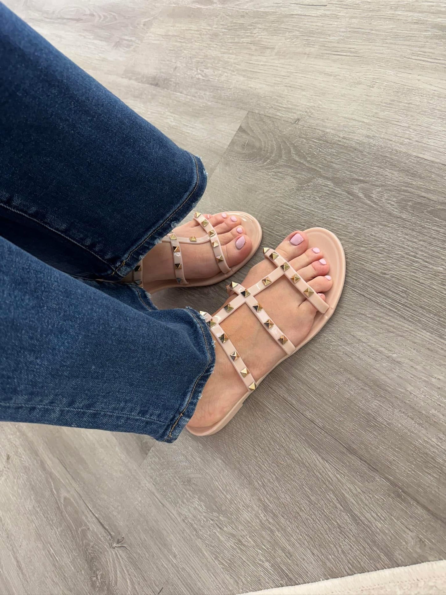 Natural Studded Sandals