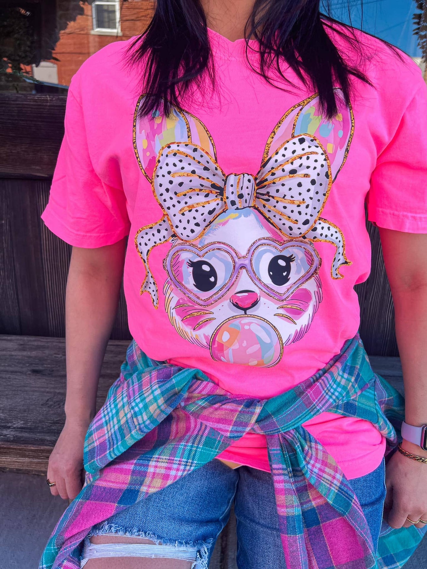 NEON PINK BUNNY TEE