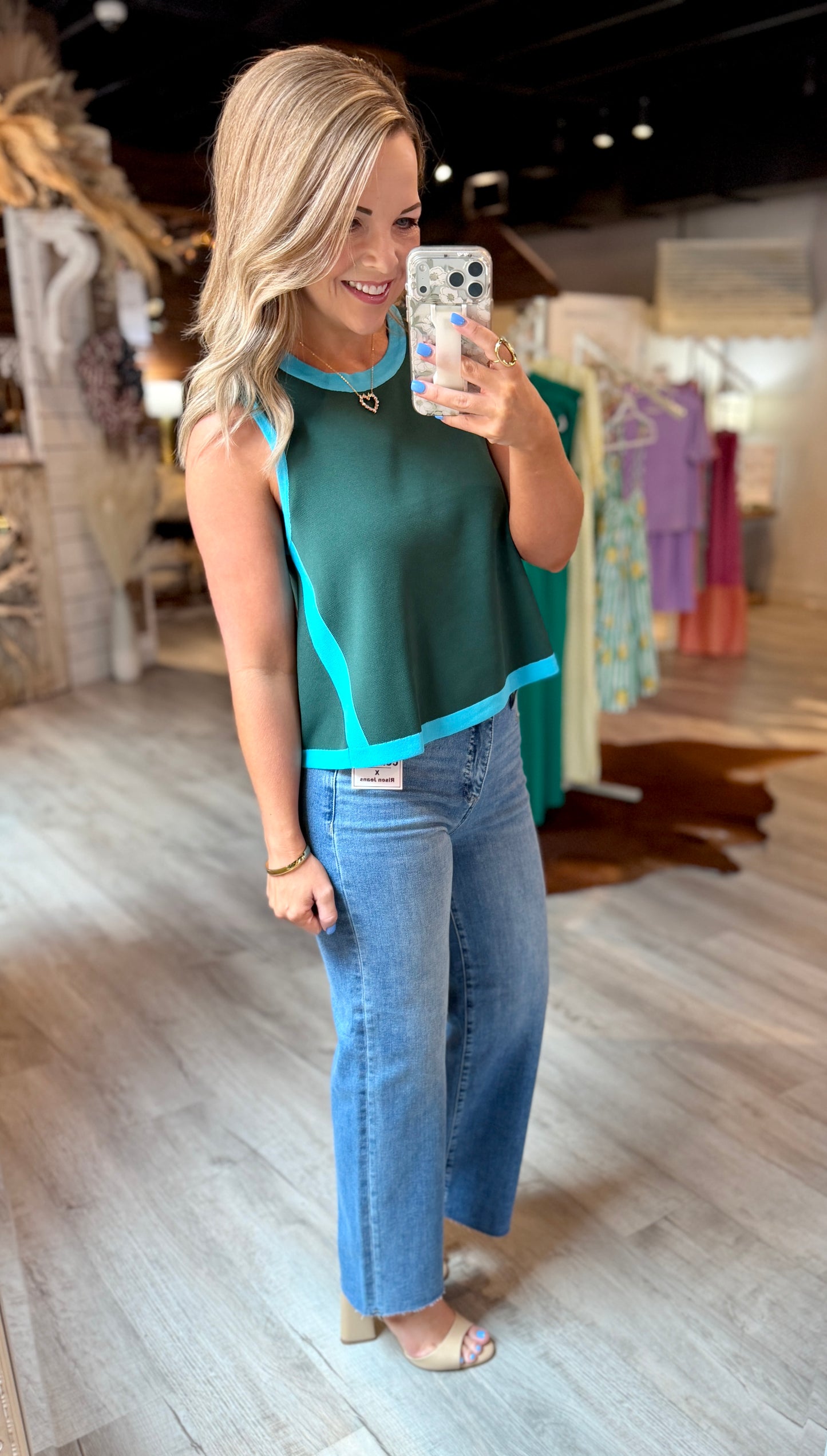 Hunter Green/Blue Dressy Tank