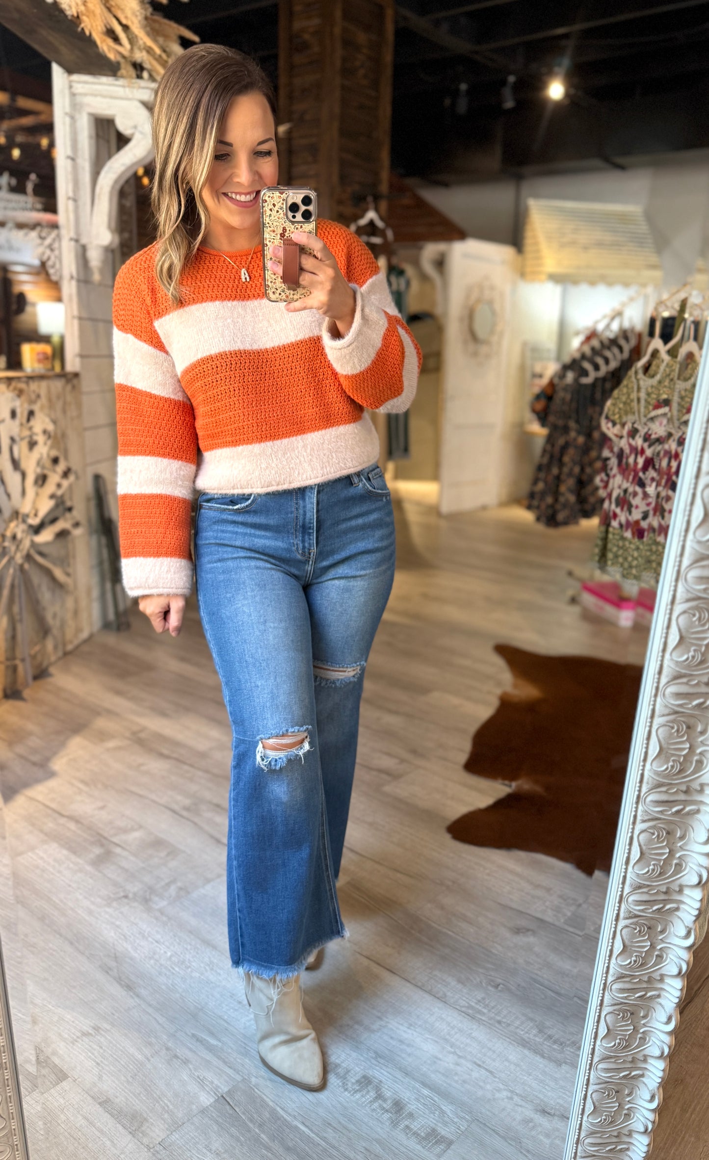 Orange/Oatmeal Sweater