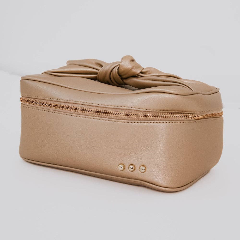 Gold Madelyn Bow Makeup Bag Wholesale