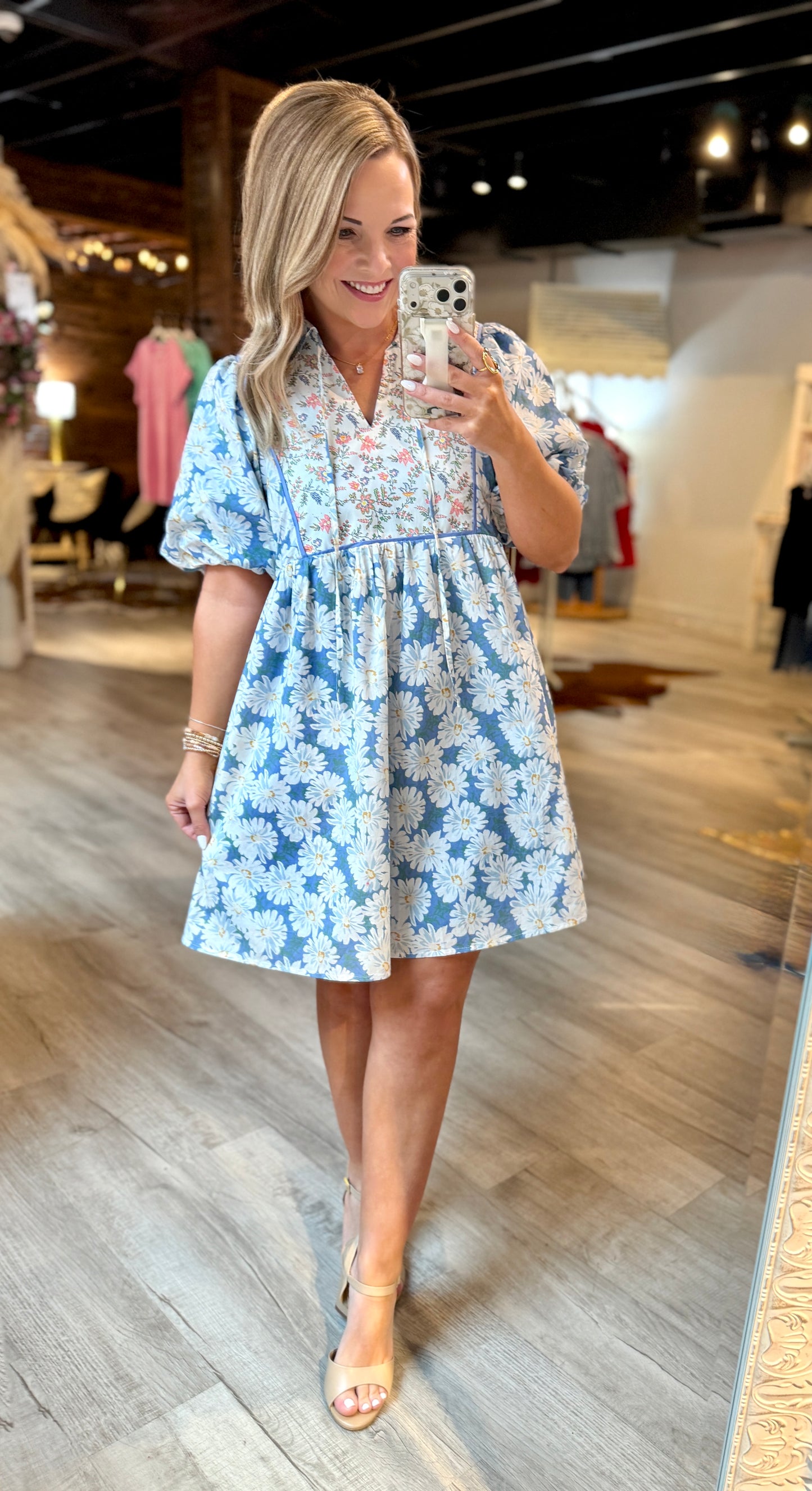 Blue Floral Daisy Dress