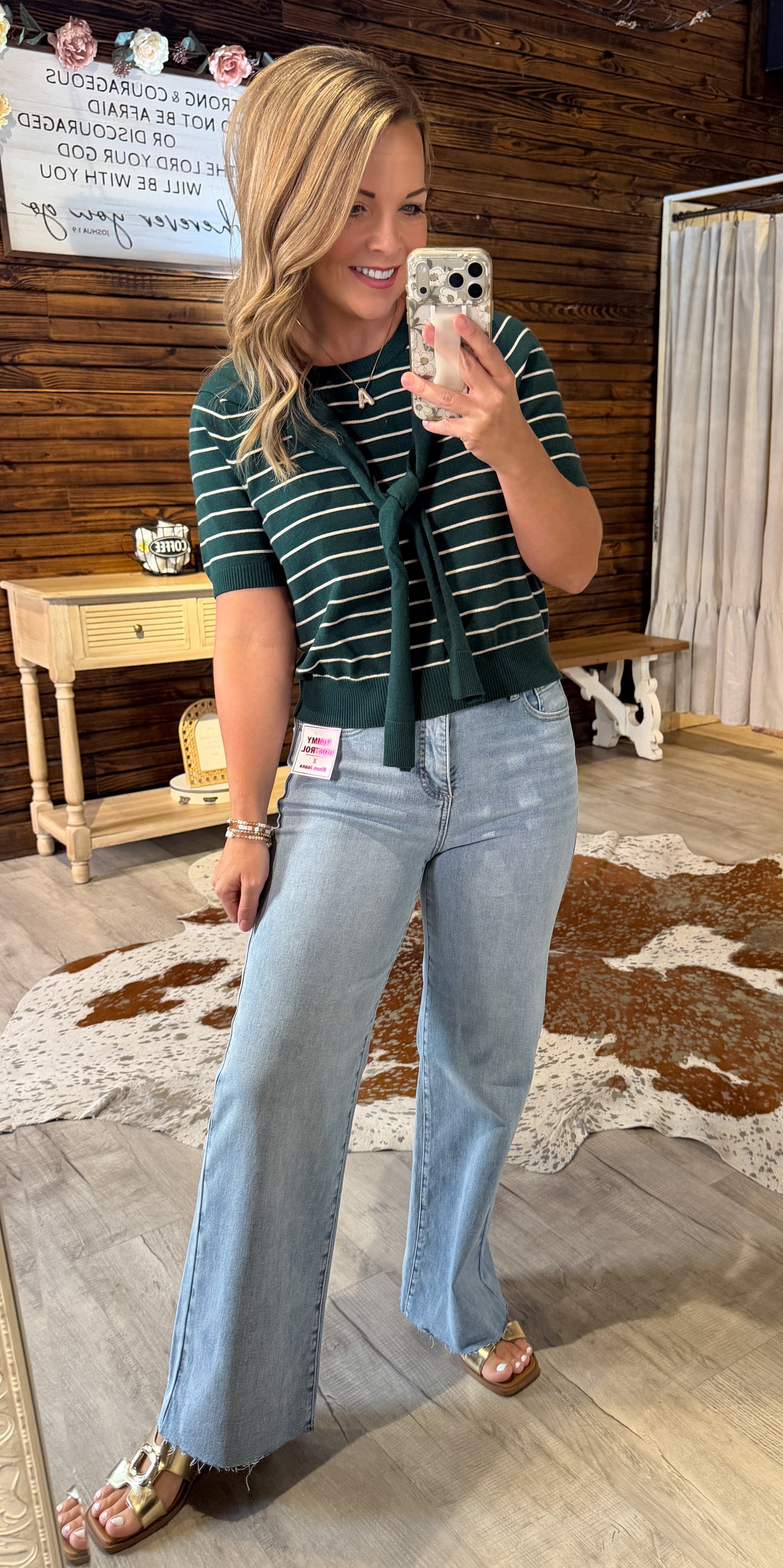 Risen TC-High Rise Crop Wide Leg Denim