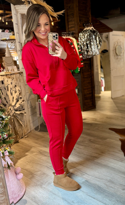 Red Jogger Set