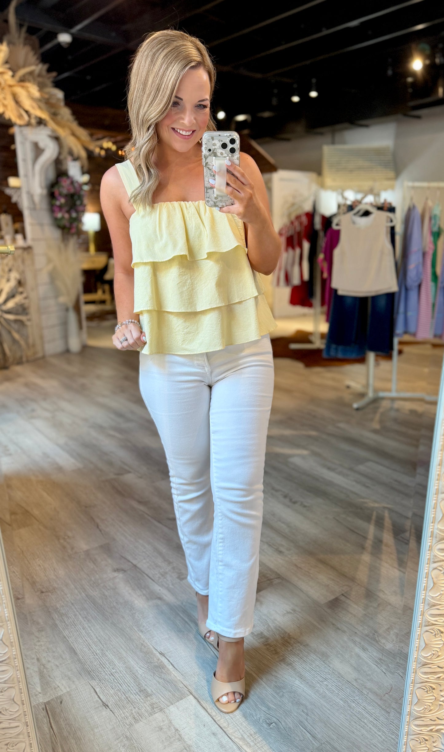 Yellow Layered Ruffle Top