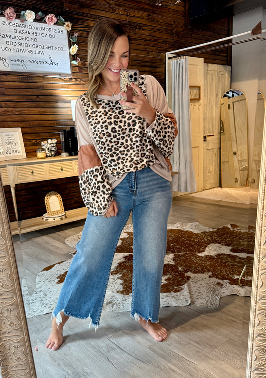 Taupe Leopard/Rust Long Sleeve