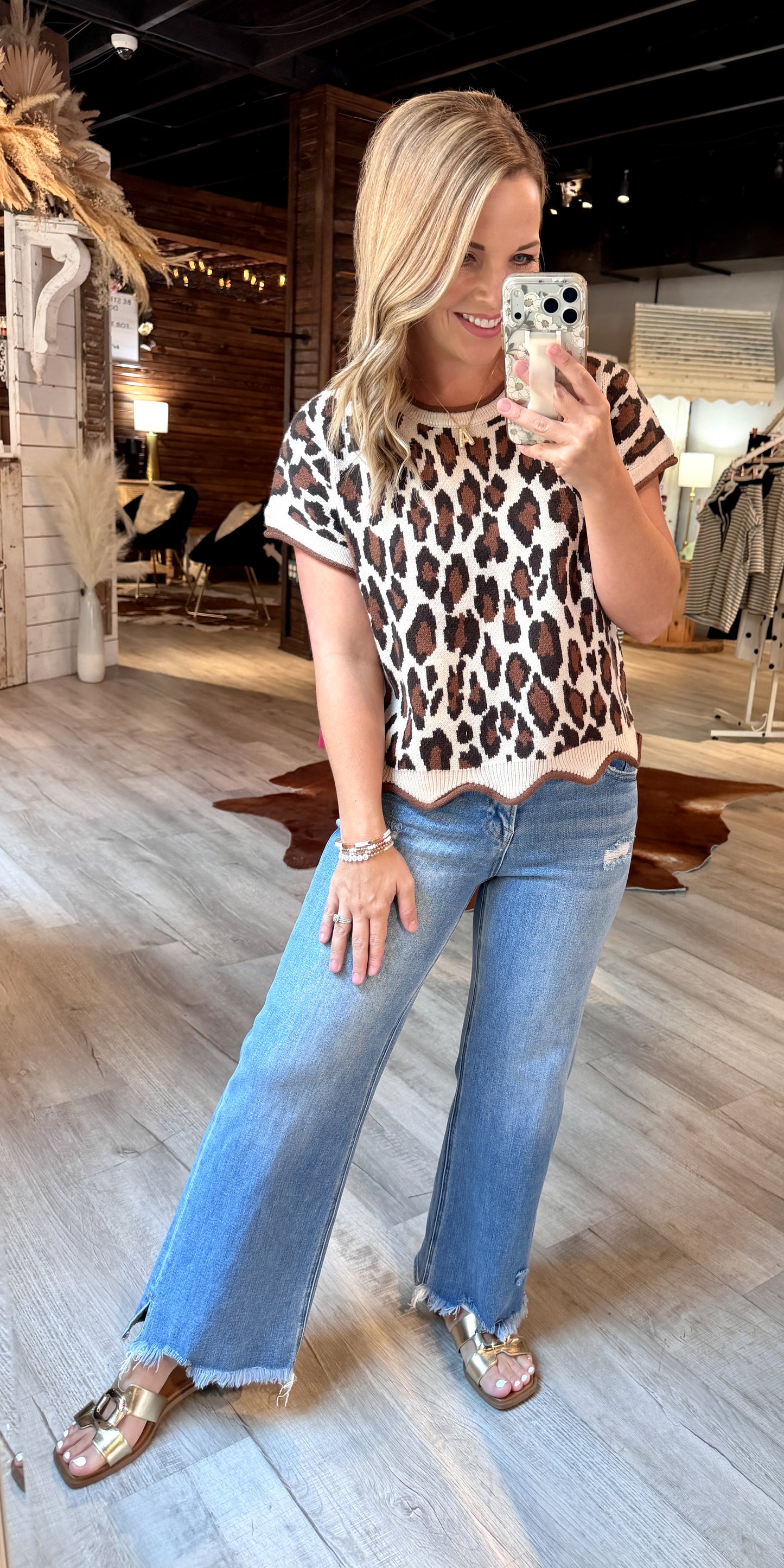 Leopard Stone Knit Sweater
