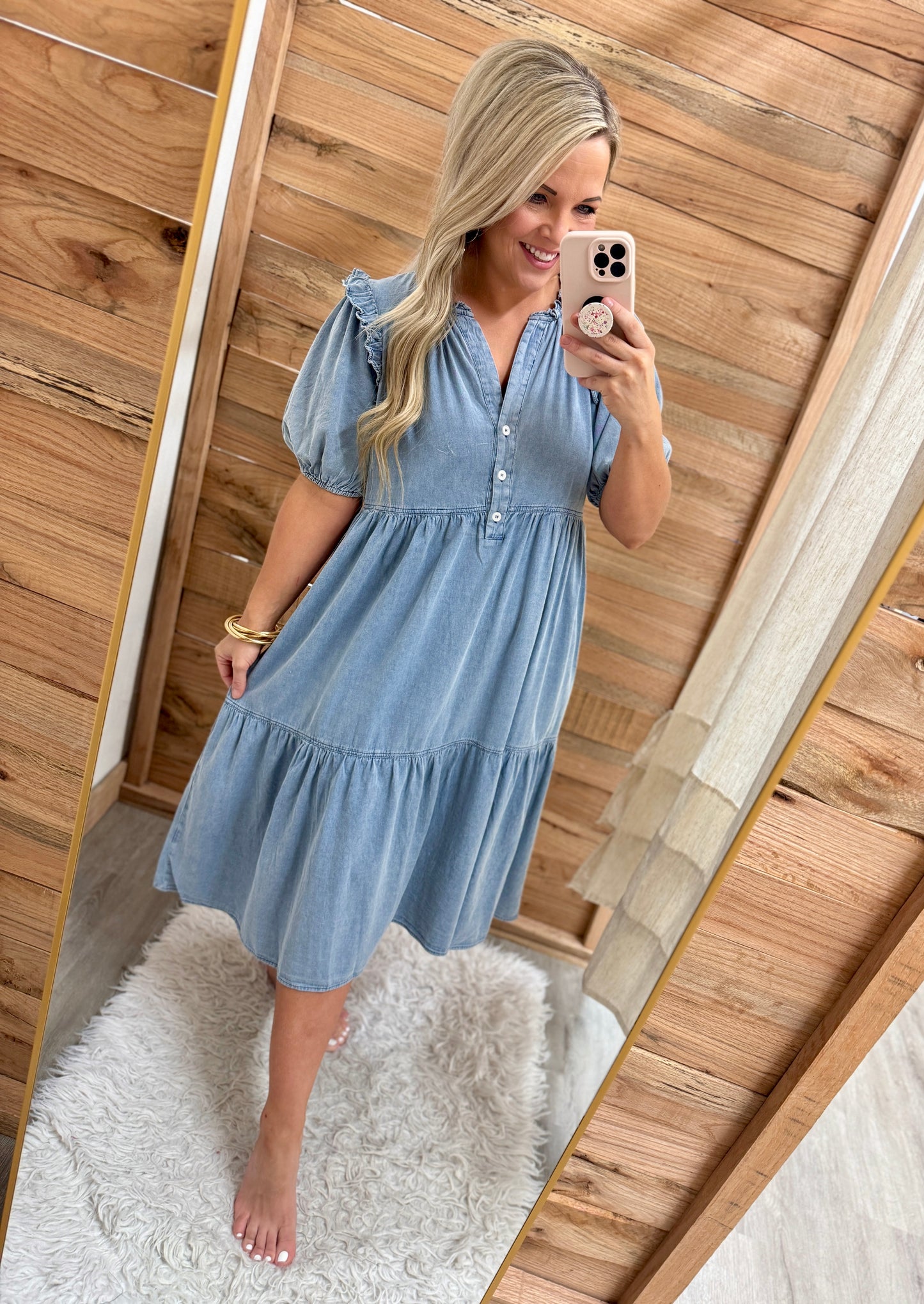 Denim Tiered Dress