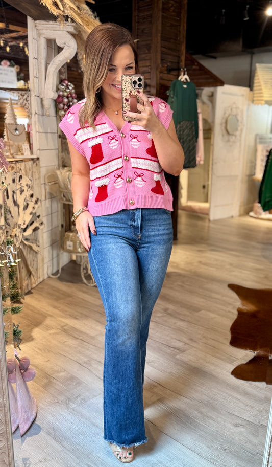 Pink Christmas Stocking Vest