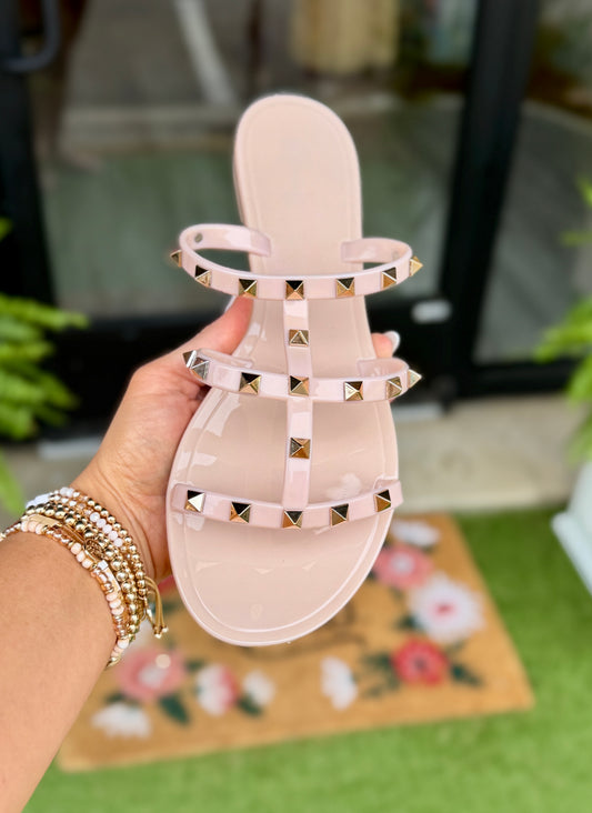 Natural Studded Sandals