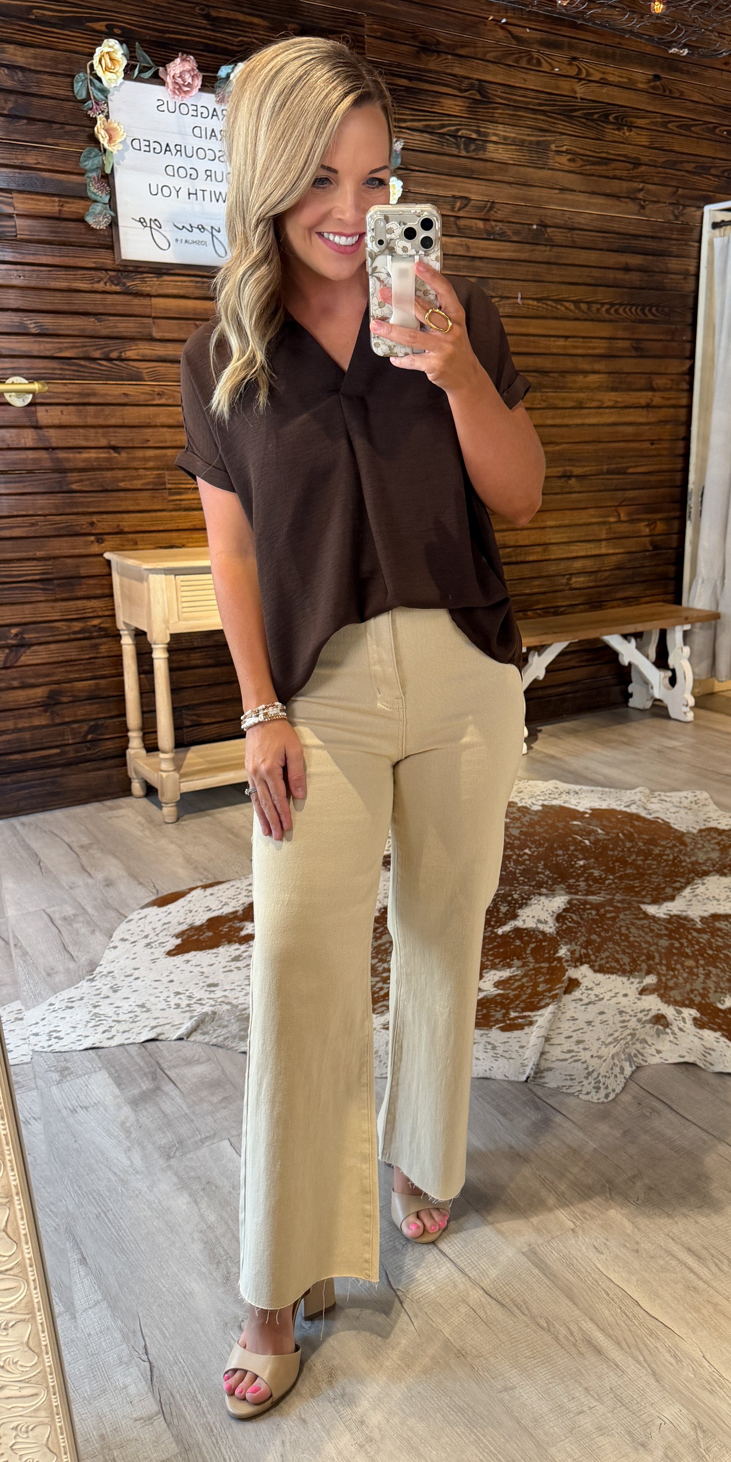 Chocolate Collared Dressy Top