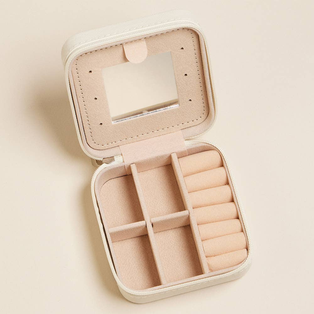 Flower Pattern Portable Square Jewelry Box