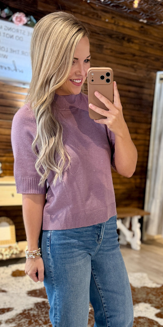 Wisteria Mock Neck Sweater Top