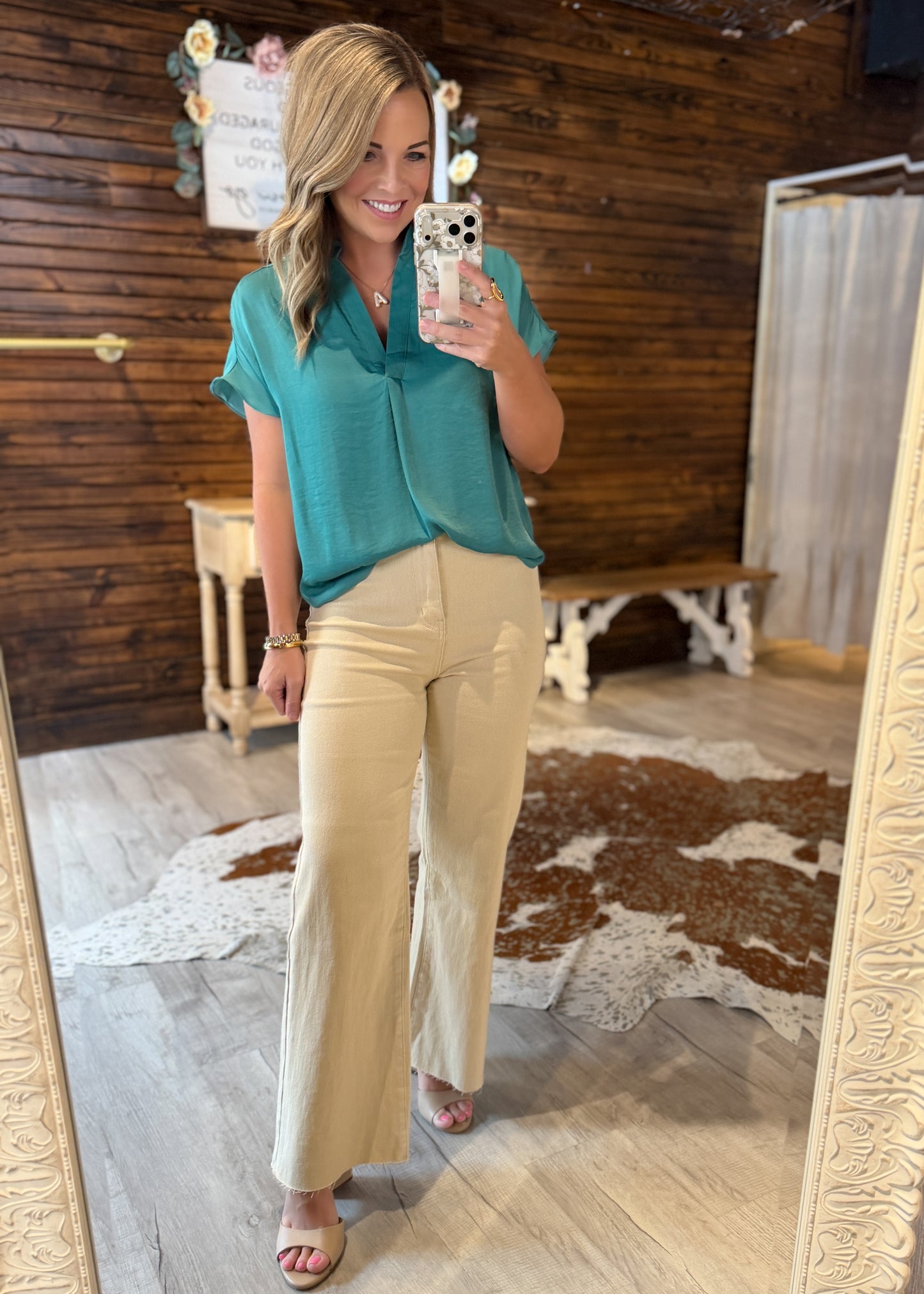 Slate Green Dressy Top