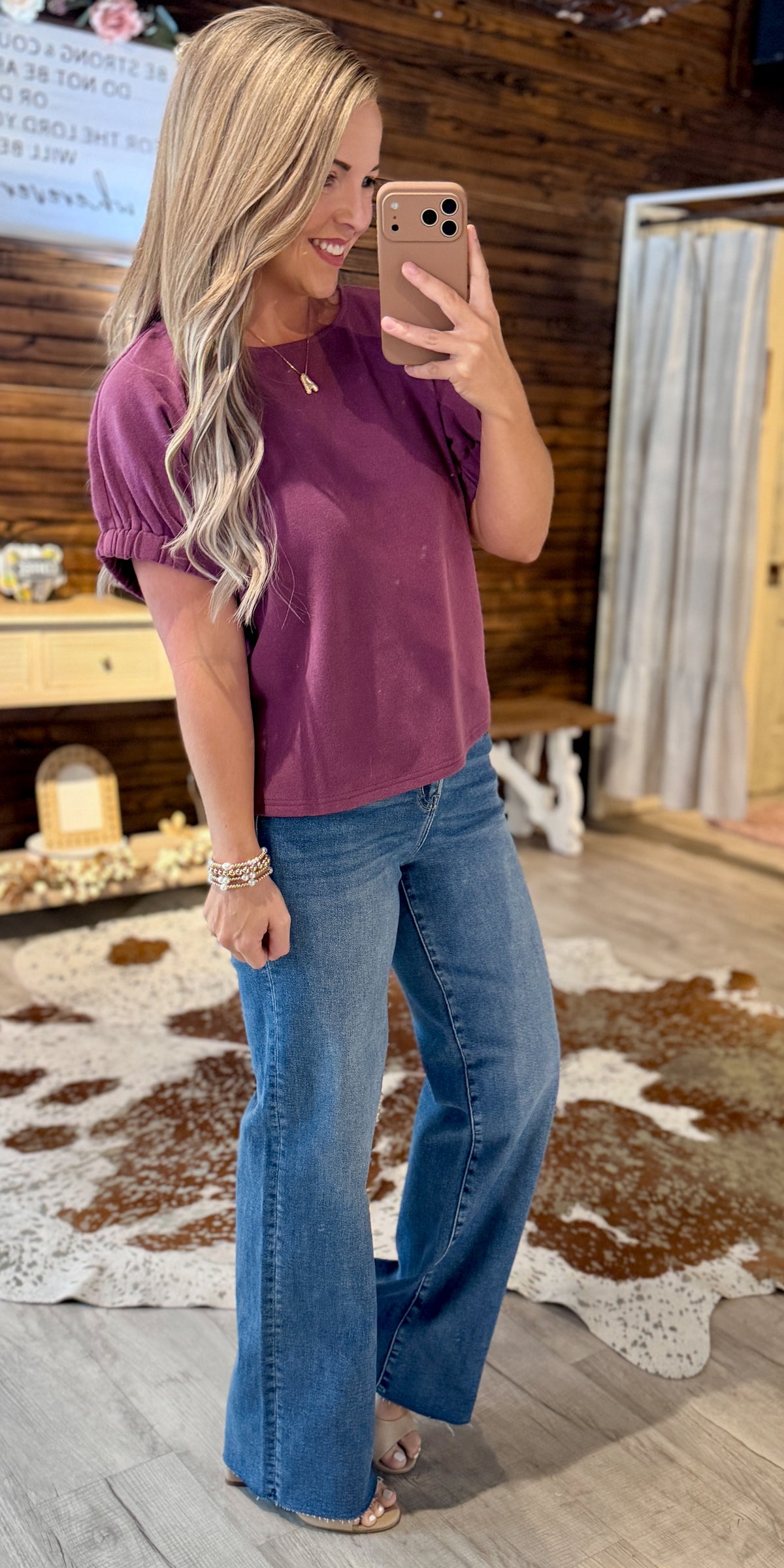 Sugar Plum Button Down Back Top
