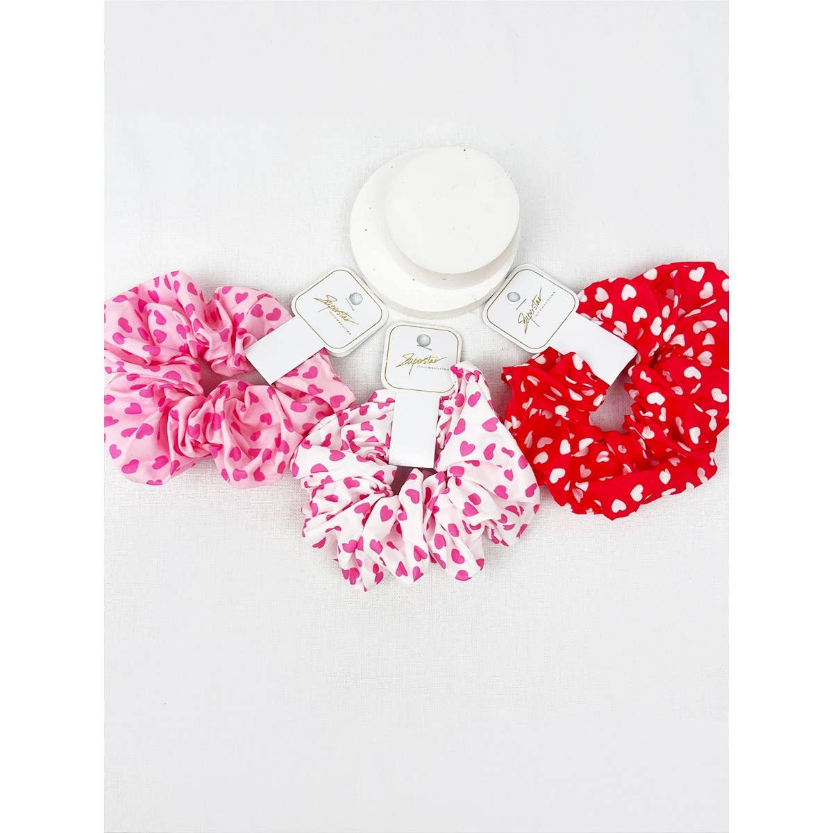 Mix Heart Pattern Jumbo Size Hair Scrunchies