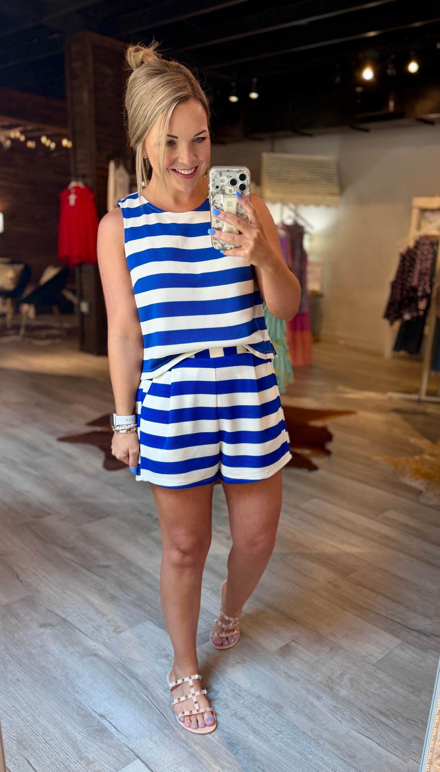 Blue/White Striped Set