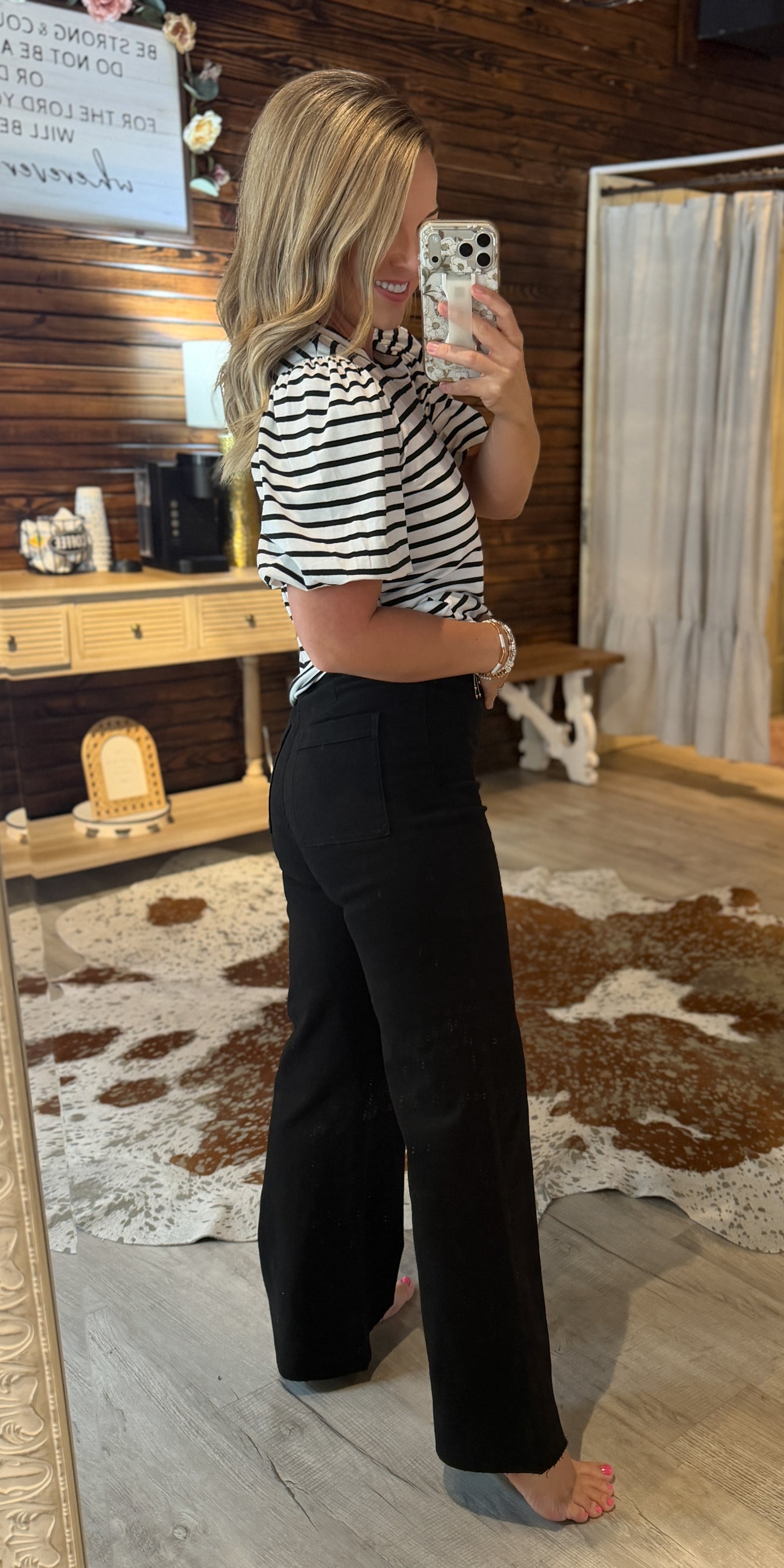 Black Denim Dress Pants