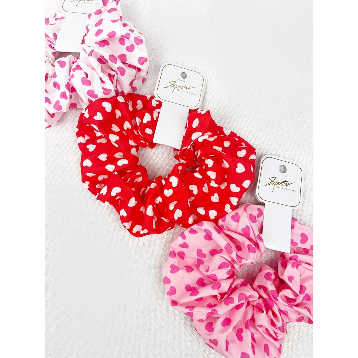 Mix Heart Pattern Jumbo Size Hair Scrunchies